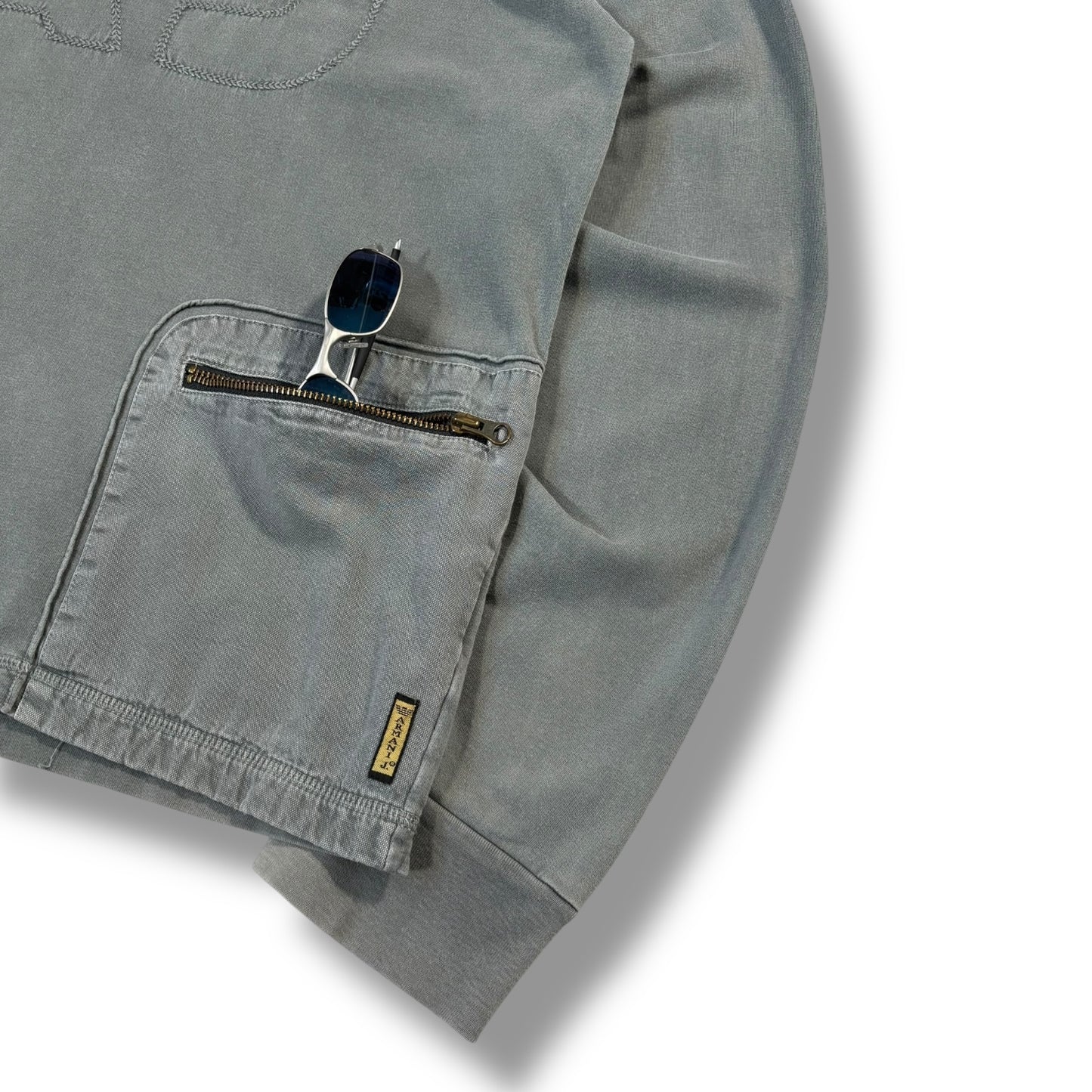 Armani Jeans 00’s Zipped Pocket Hoodie Medium