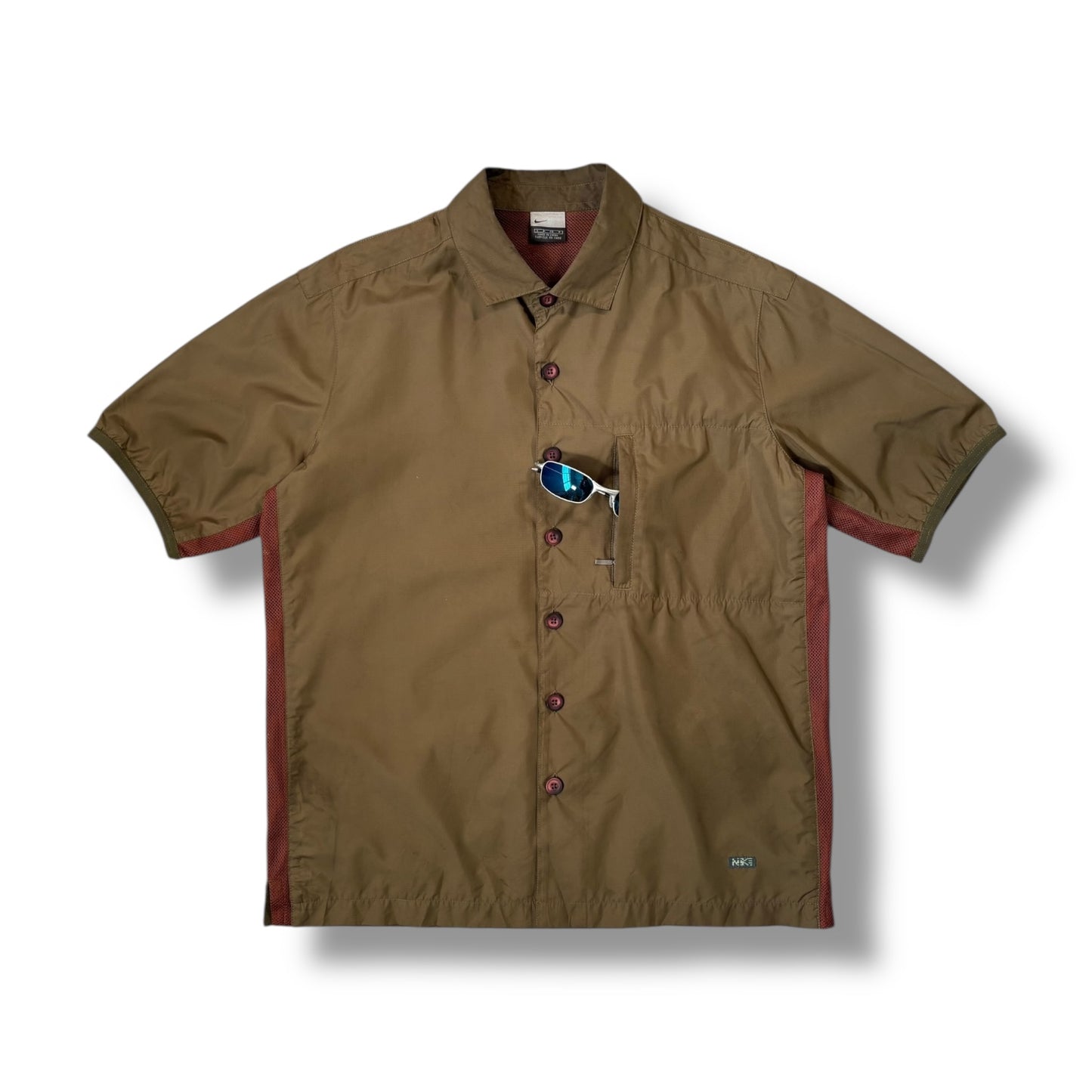 Nike 00’s Short Sleeve Mesh Panelled Shirt Small