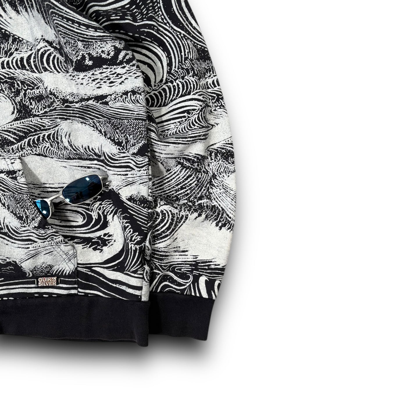 Quiksilver 00’s Wave Print Hoodie Extra Large