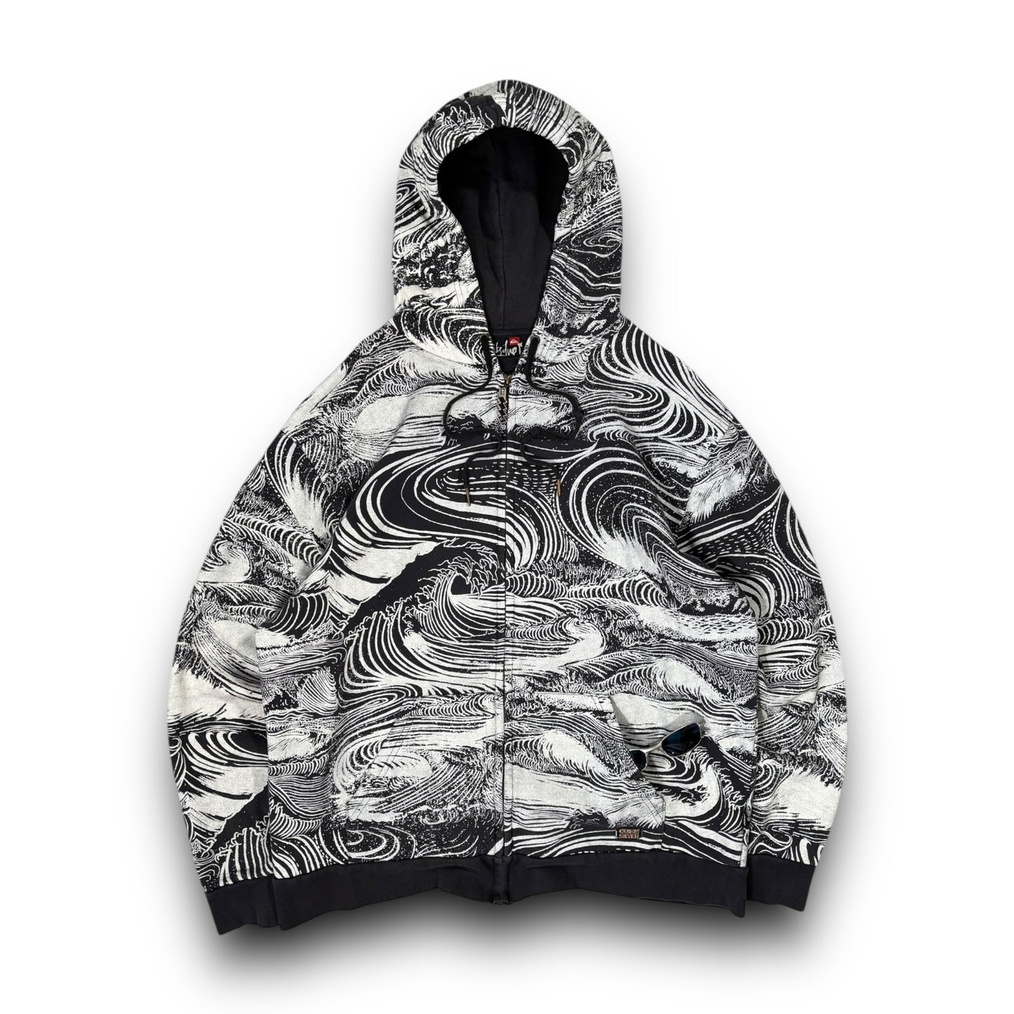 Quiksilver 00’s Wave Print Hoodie Extra Large