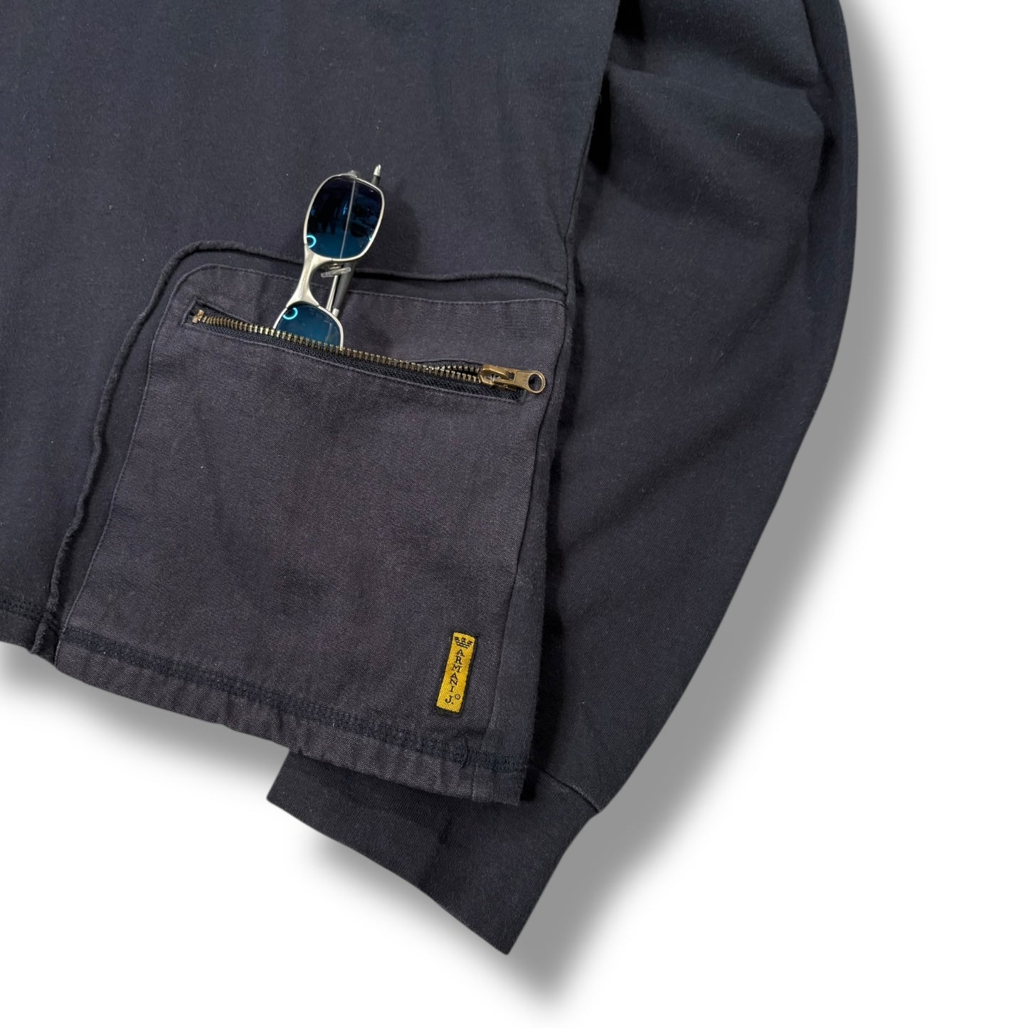 Armani Jeans 00’s Zipped Pocket Hoodie Large