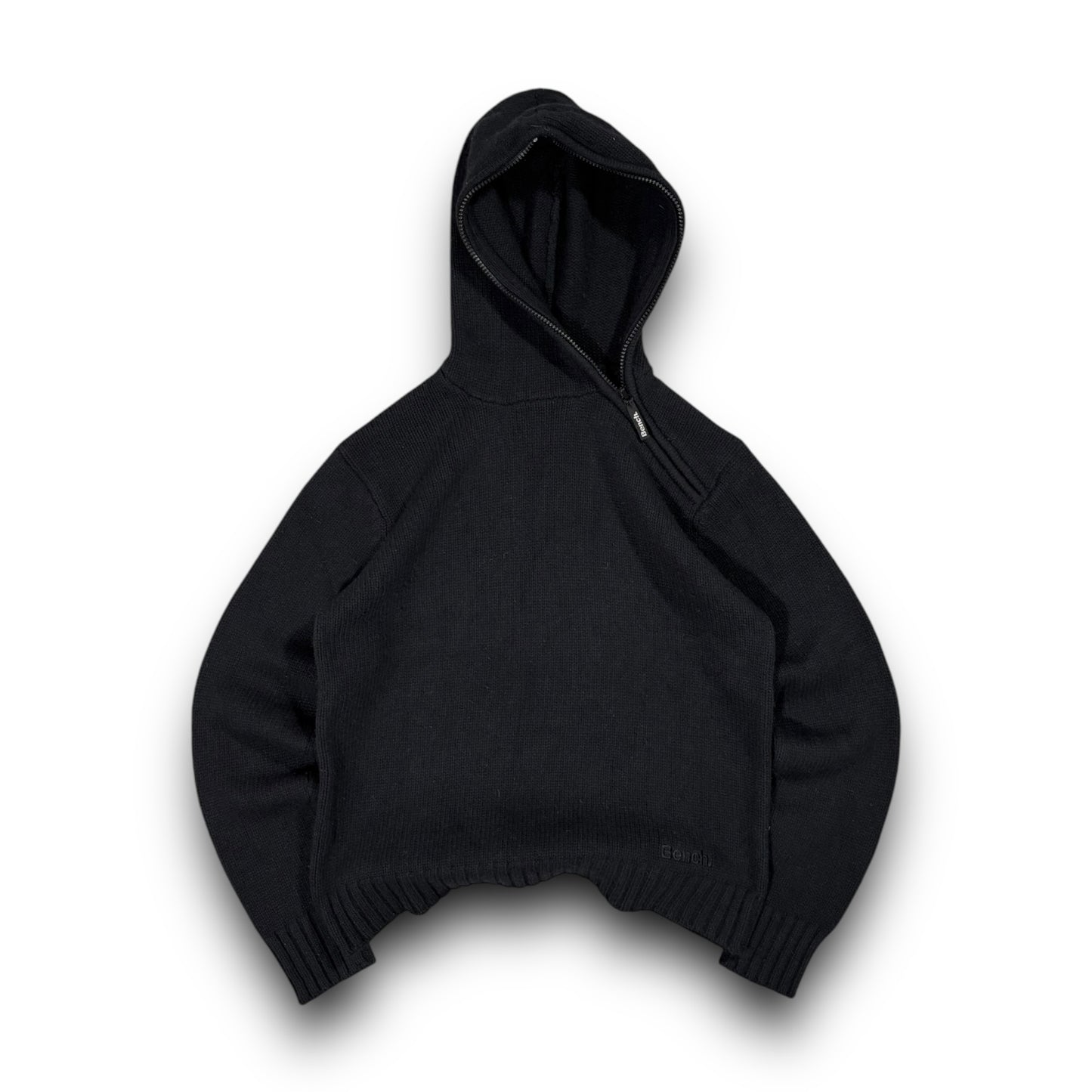 Bench 2001 Asymmetrical Zip Knitted Hoodie Small