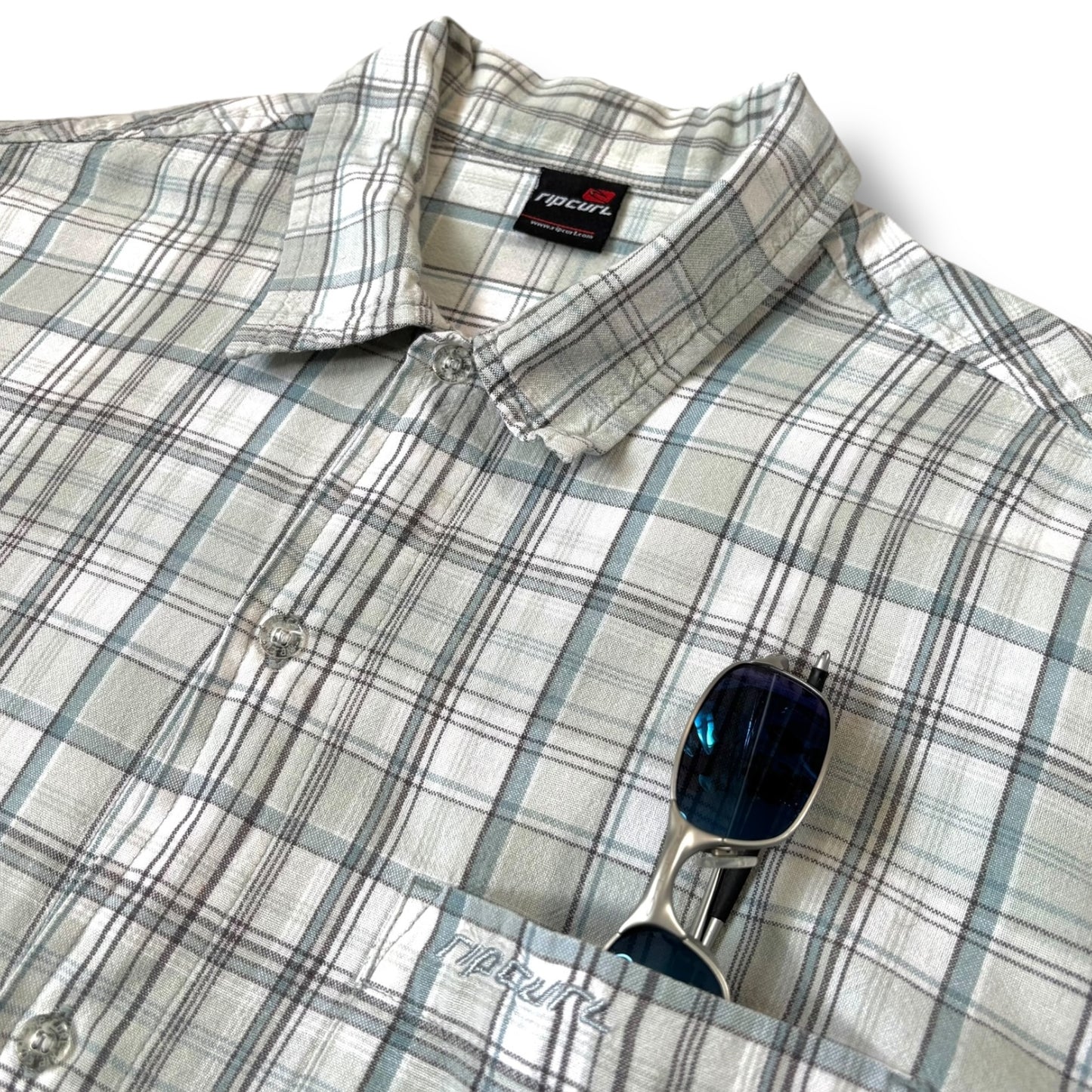 Ripcurl 00’s Short Sleeve Plaid Shirt Large
