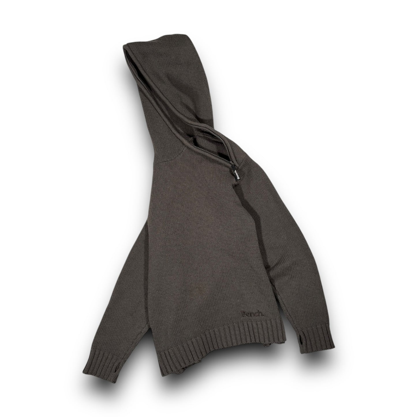 Bench 2001 Asymmetrical Zip Knitted Hoodie Extra Large