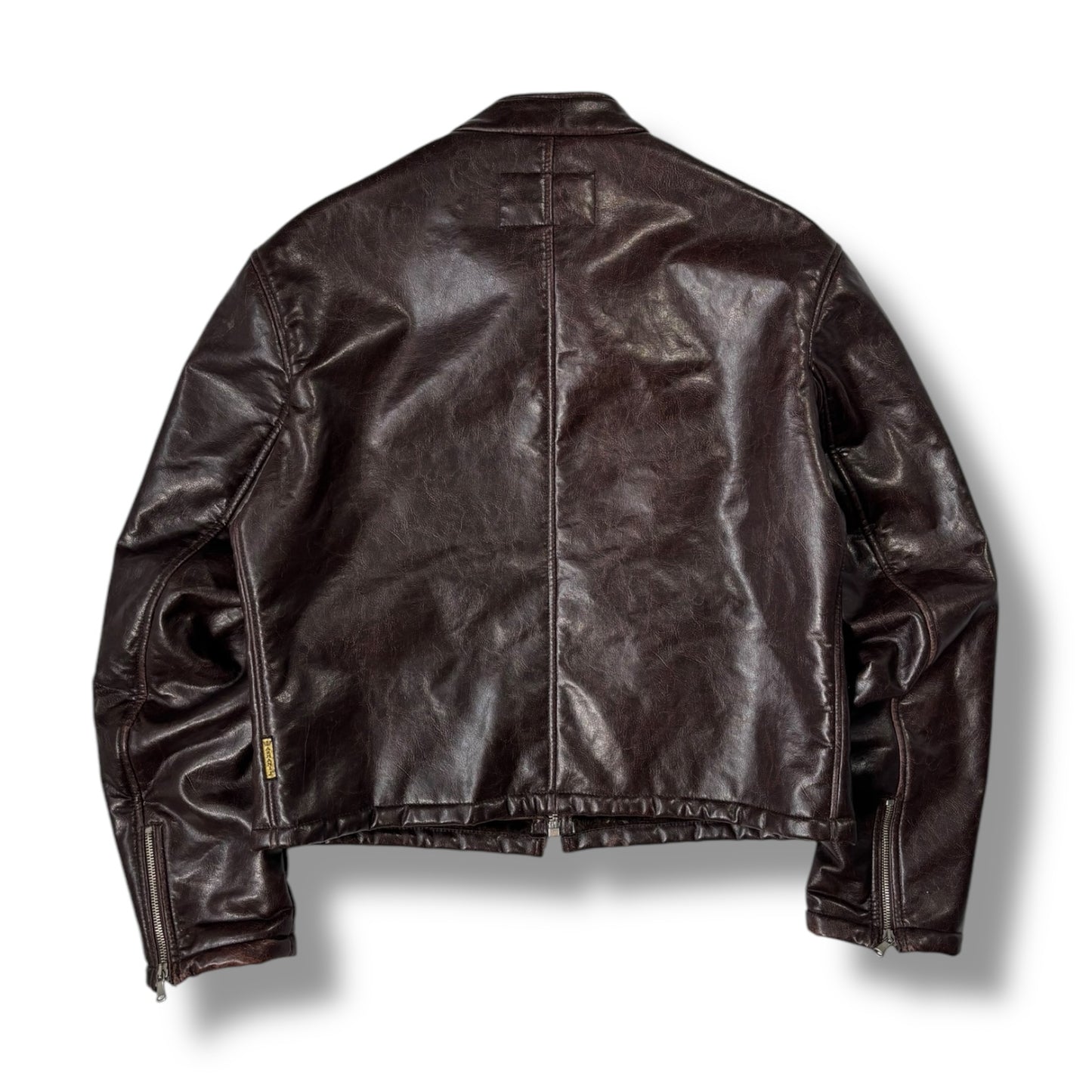 Armani Jeans 00’s Faux Fur Robust Leather Biker Jacket Medium