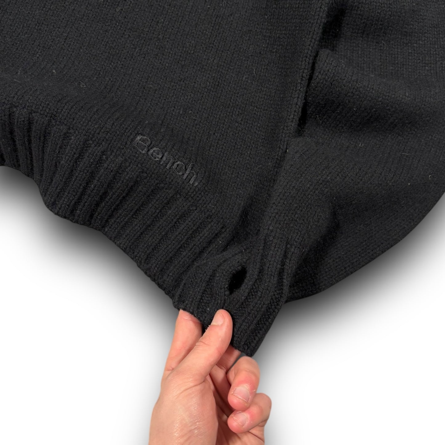 Bench 2001 Asymmetrical Zip Knitted Hoodie Small