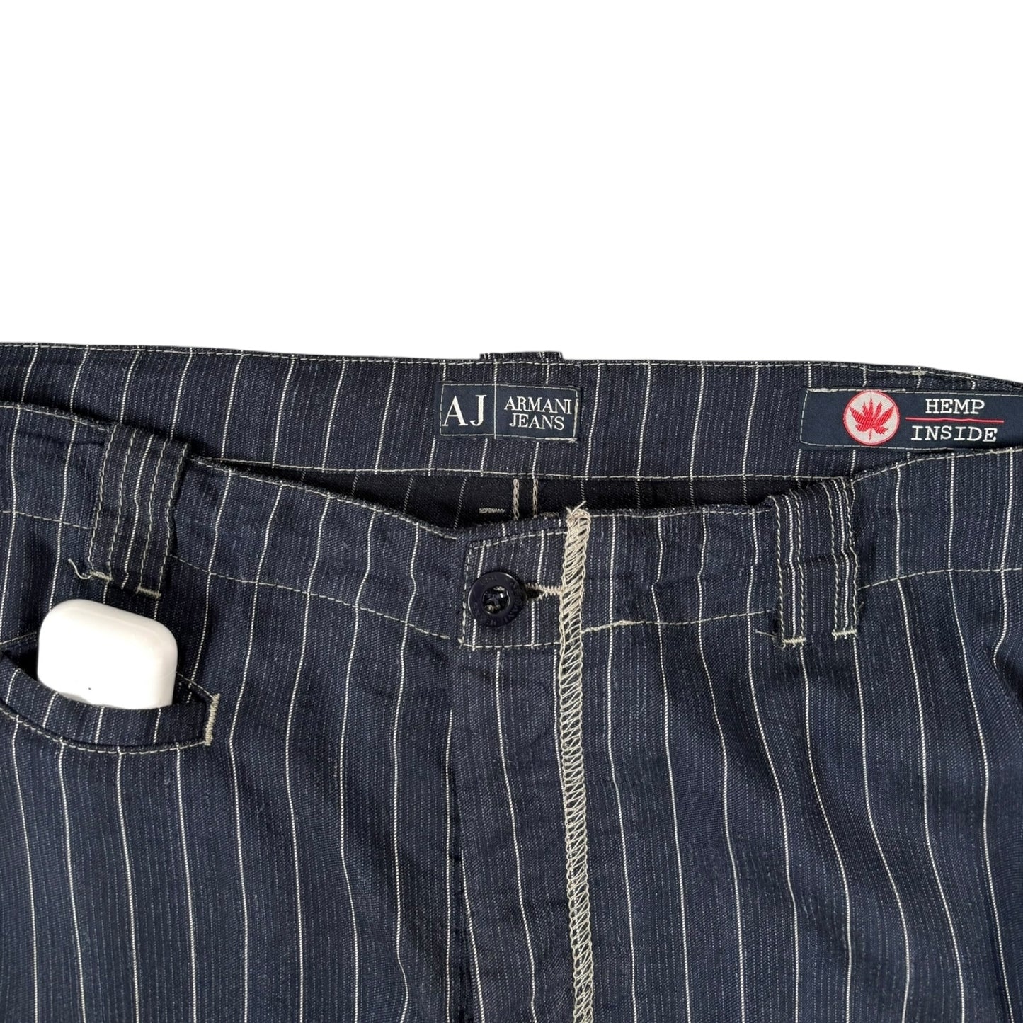 Armani Jeans 00’s Pinstripe Hemp Bottoms 36W