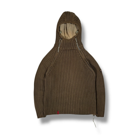Schott NYC 00’s Dual Zip Knitted Balaclava Hoodie Medium