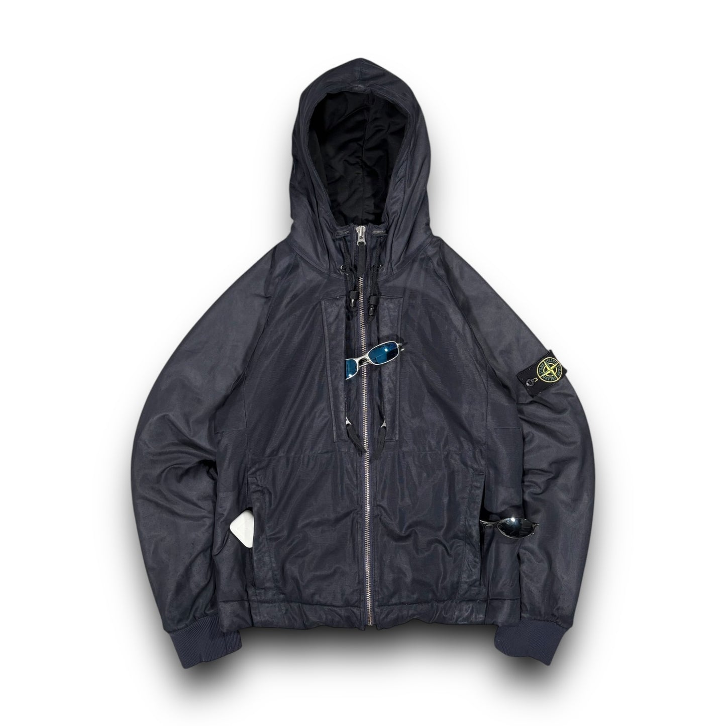 Stone Island 2009 Dark Navy Thick Nylon Membrana Jacket Medium