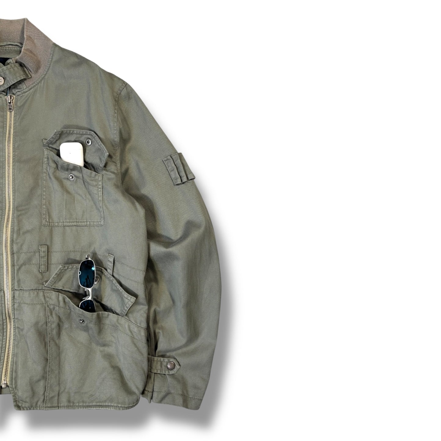FCUK 00’s Khaki Bomber Jacket Large