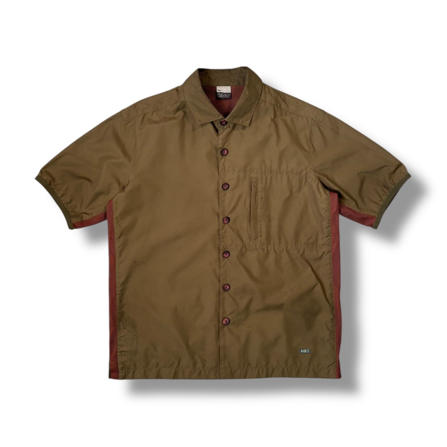 Nike 00’s Short Sleeve Mesh Panelled Shirt Small