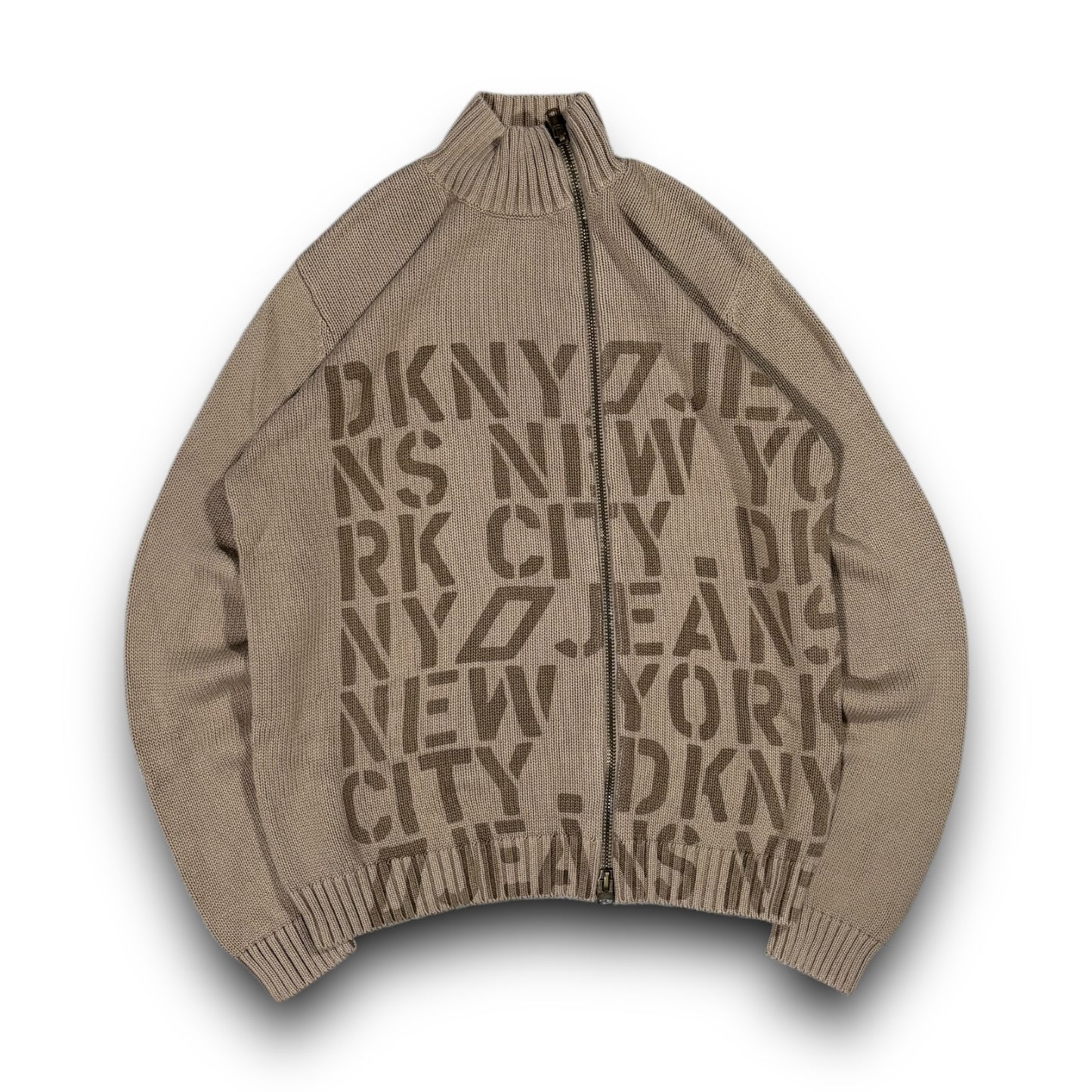 DKNY Asymmetrical Zipped Knit Jumper Large