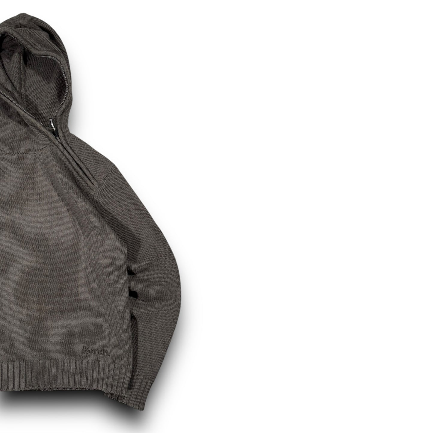 Bench 2001 Asymmetrical Zip Knitted Hoodie Extra Large