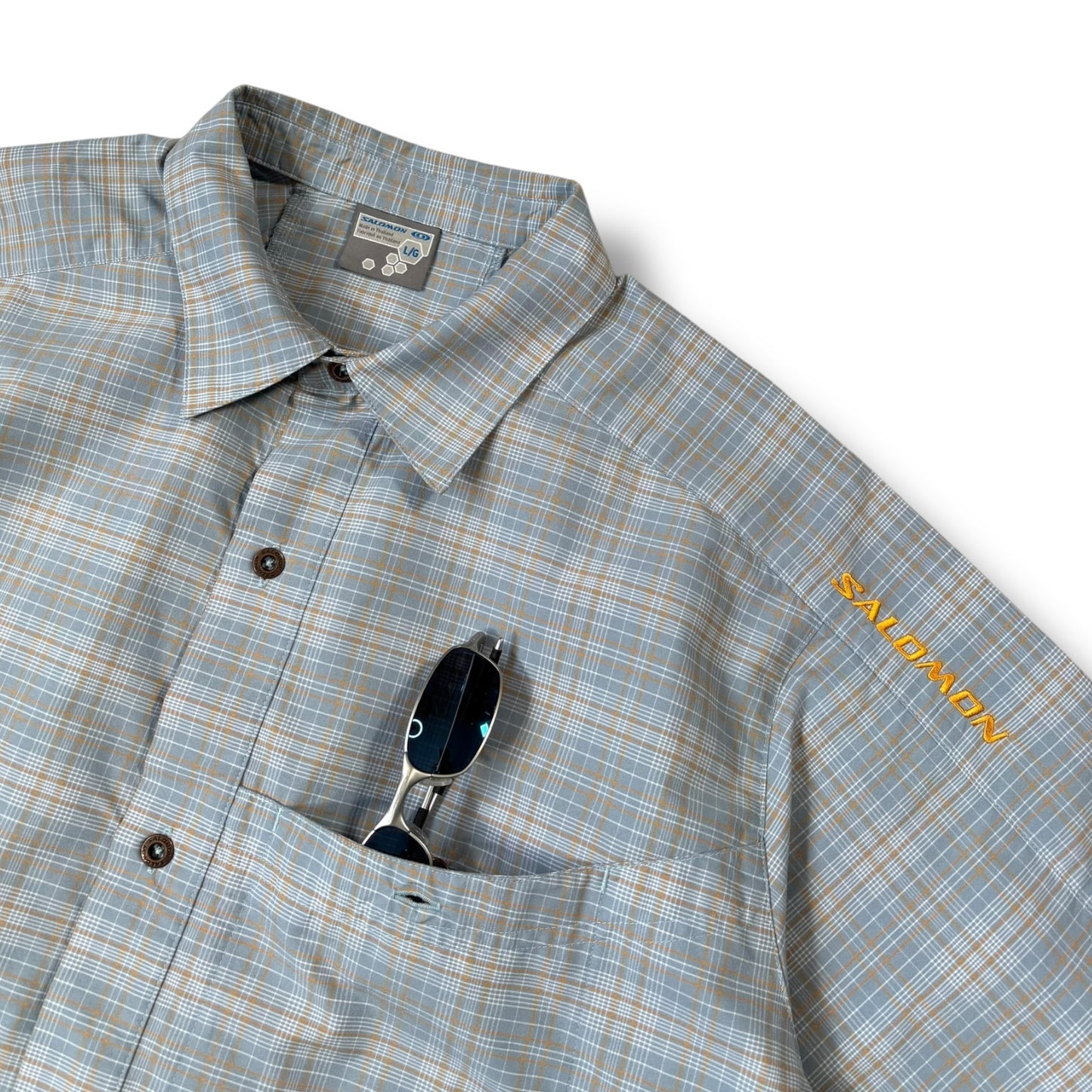 Salomon 2008 Checkered Short Sleeve Shirt Large