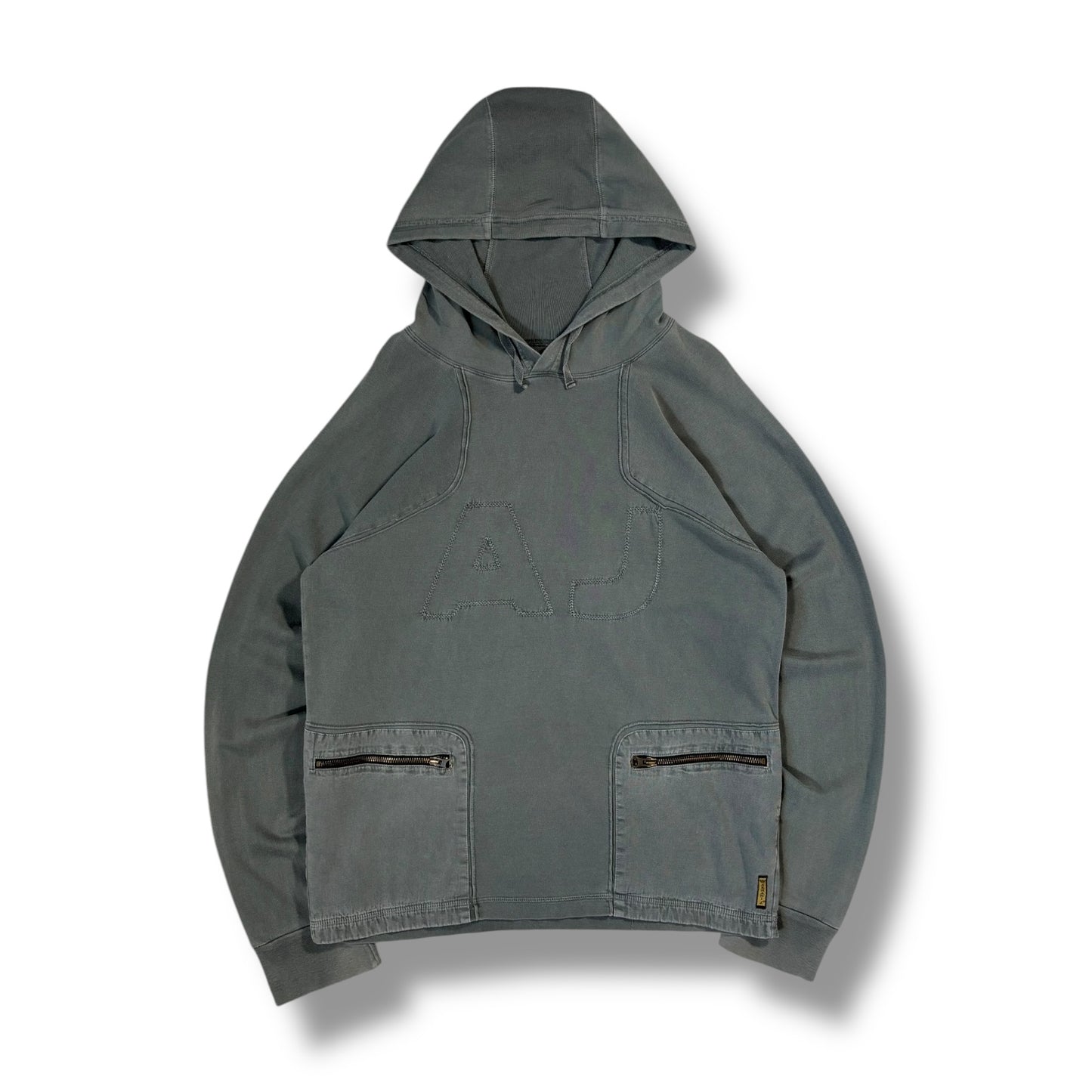 Armani Jeans 00’s Zipped Pocket Hoodie Medium