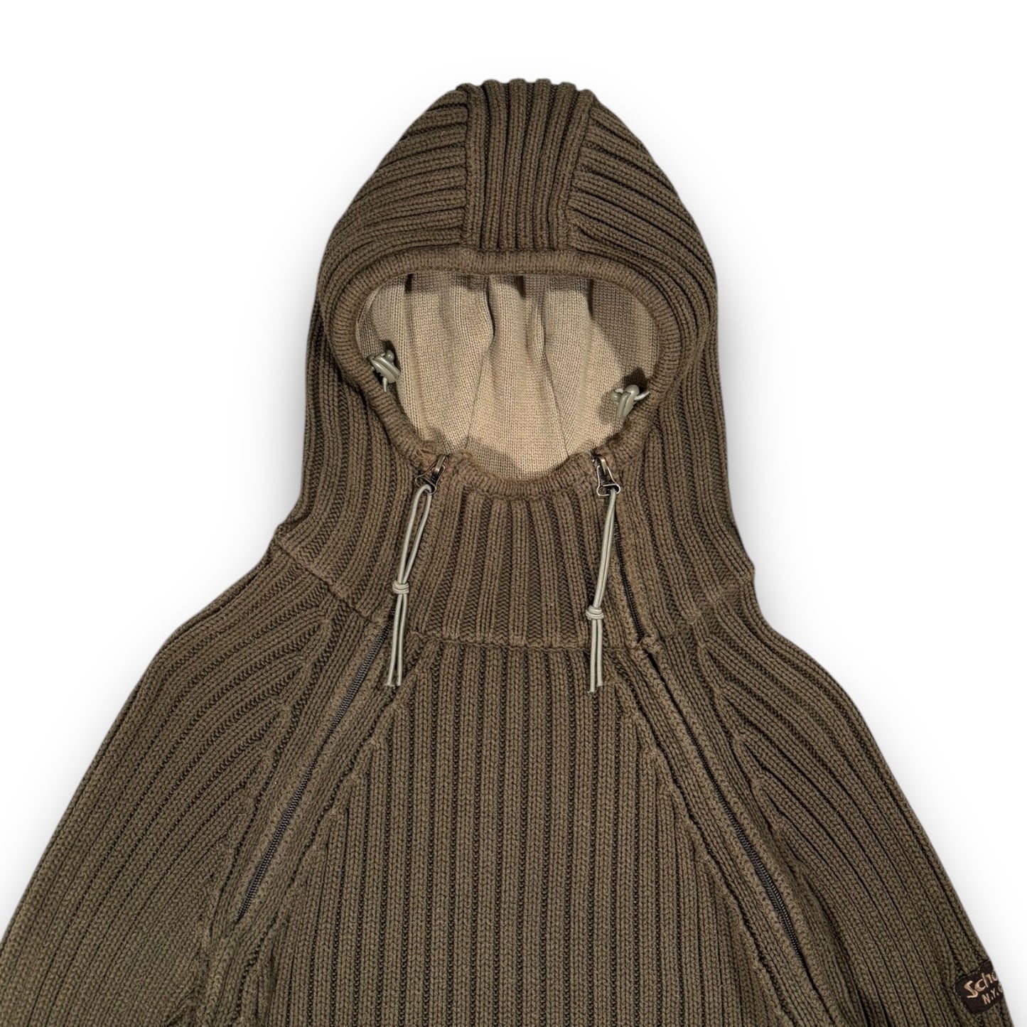 Schott NYC 00’s Dual Zip Knitted Balaclava Hoodie Extra Large