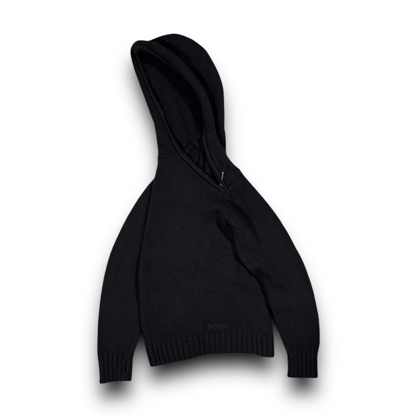 Bench 2001 Asymmetrical Zip Knitted Hoodie Small
