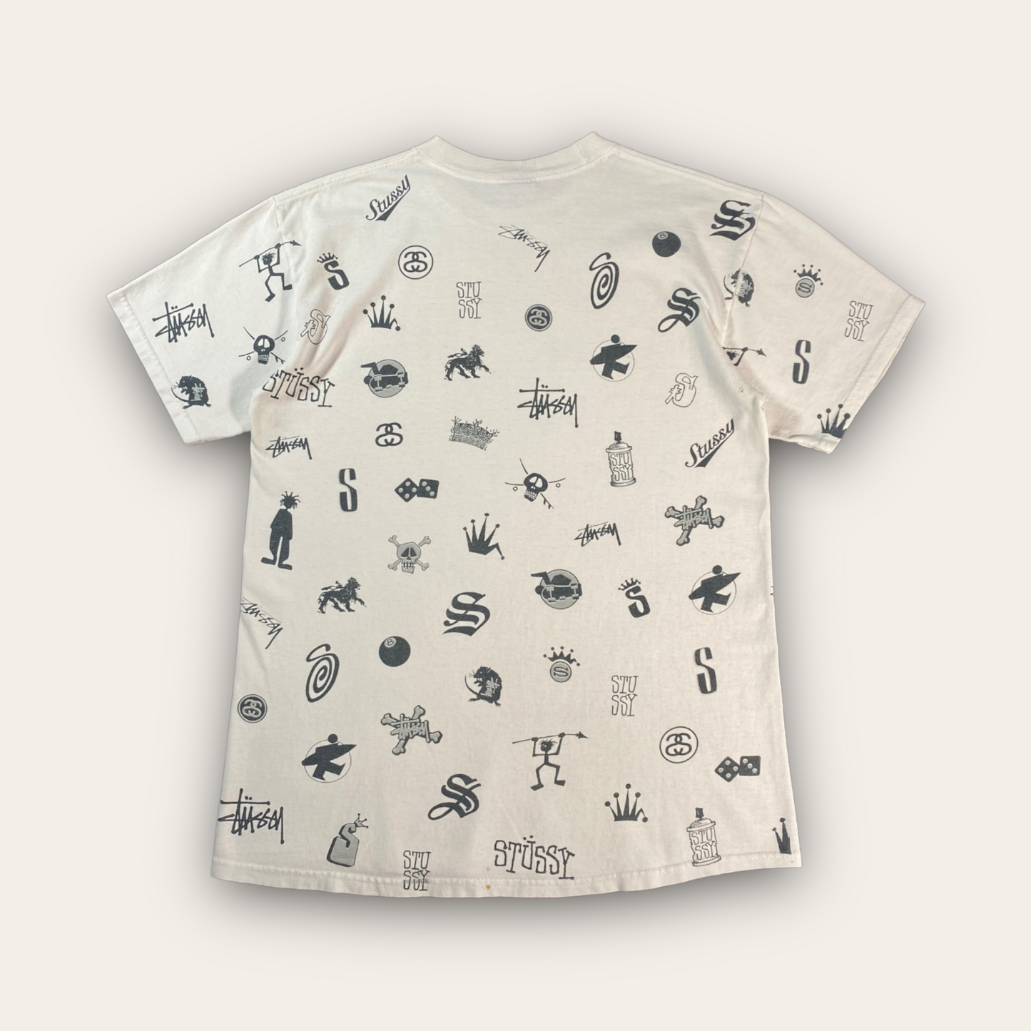 Stüssy 2000’s Logo All Over Print T-Shirt M