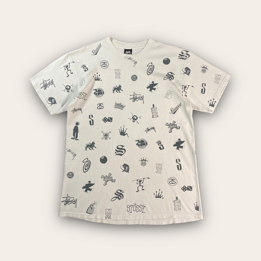 Stüssy 2000’s Logo All Over Print T-Shirt M