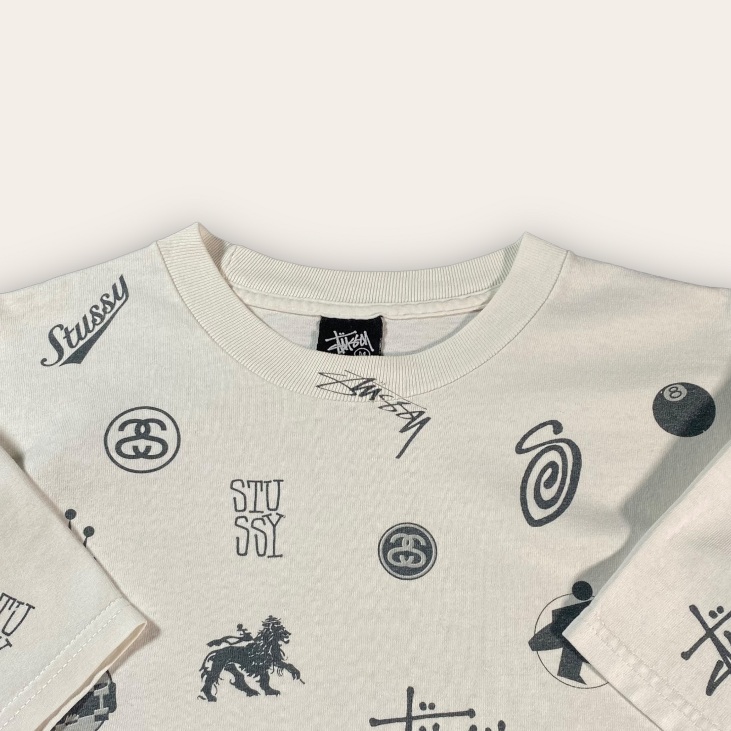 Stüssy 2000’s Logo All Over Print T-Shirt M