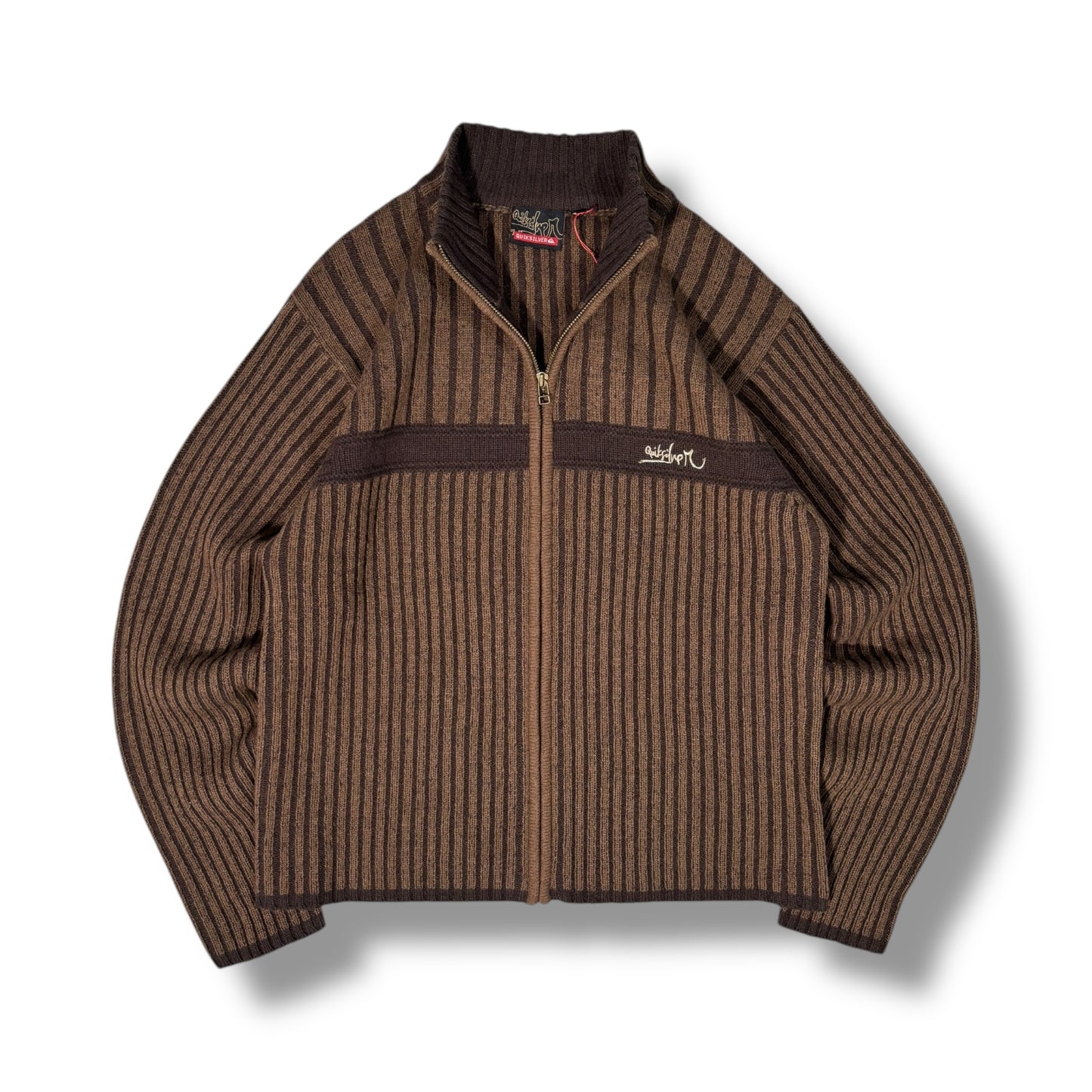 Quiksilver 00’s Full Zip Ribbed Knit Medium