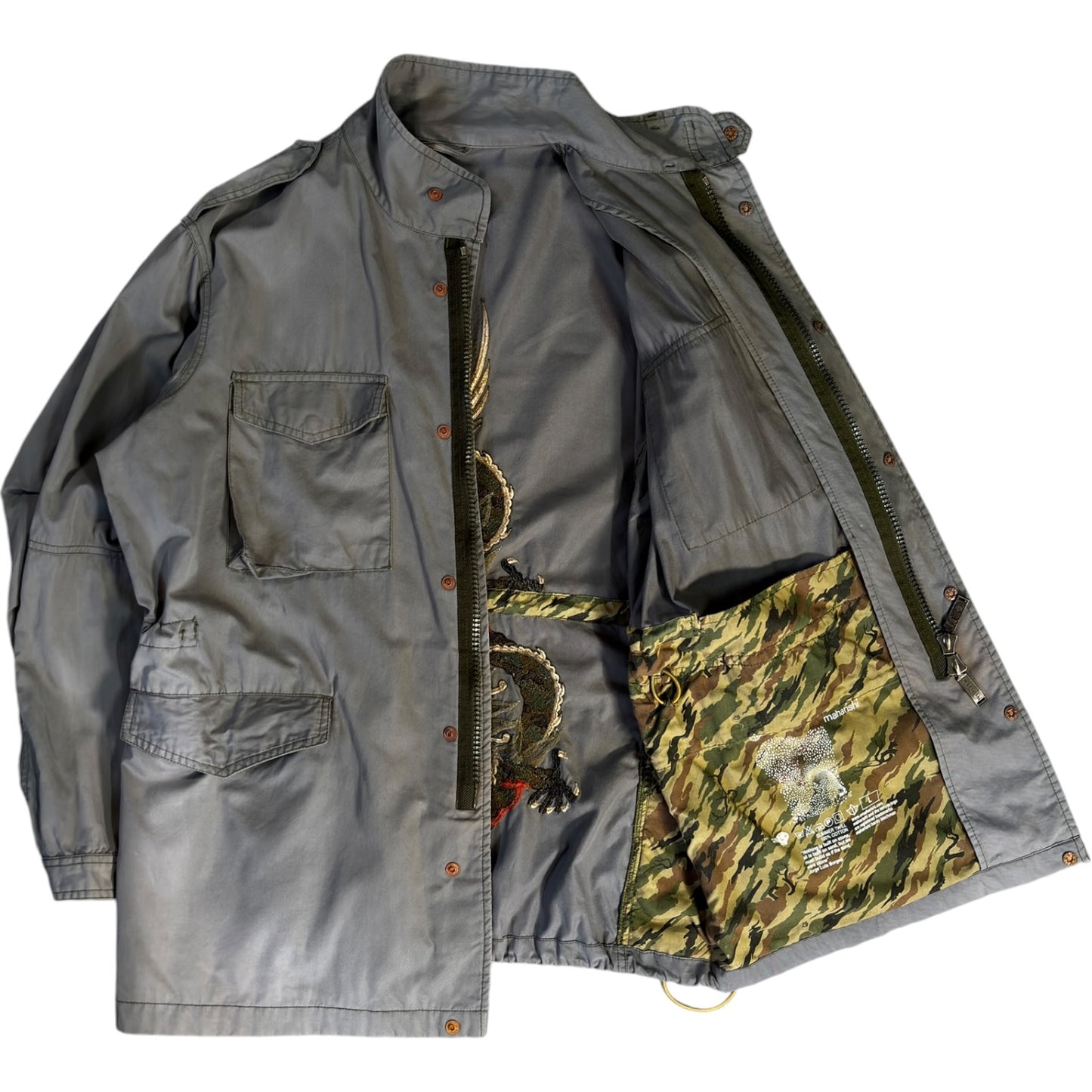 Maharishi 00’s Dragon Embroidered M-65 Field Jacket L