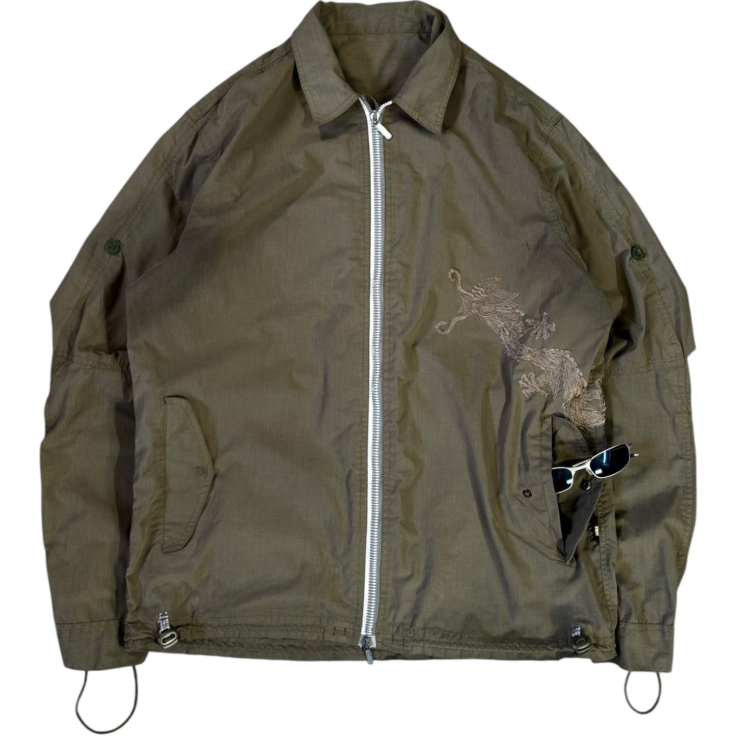 Maharishi 00's Embroidered Dragon Cotton Jacket L