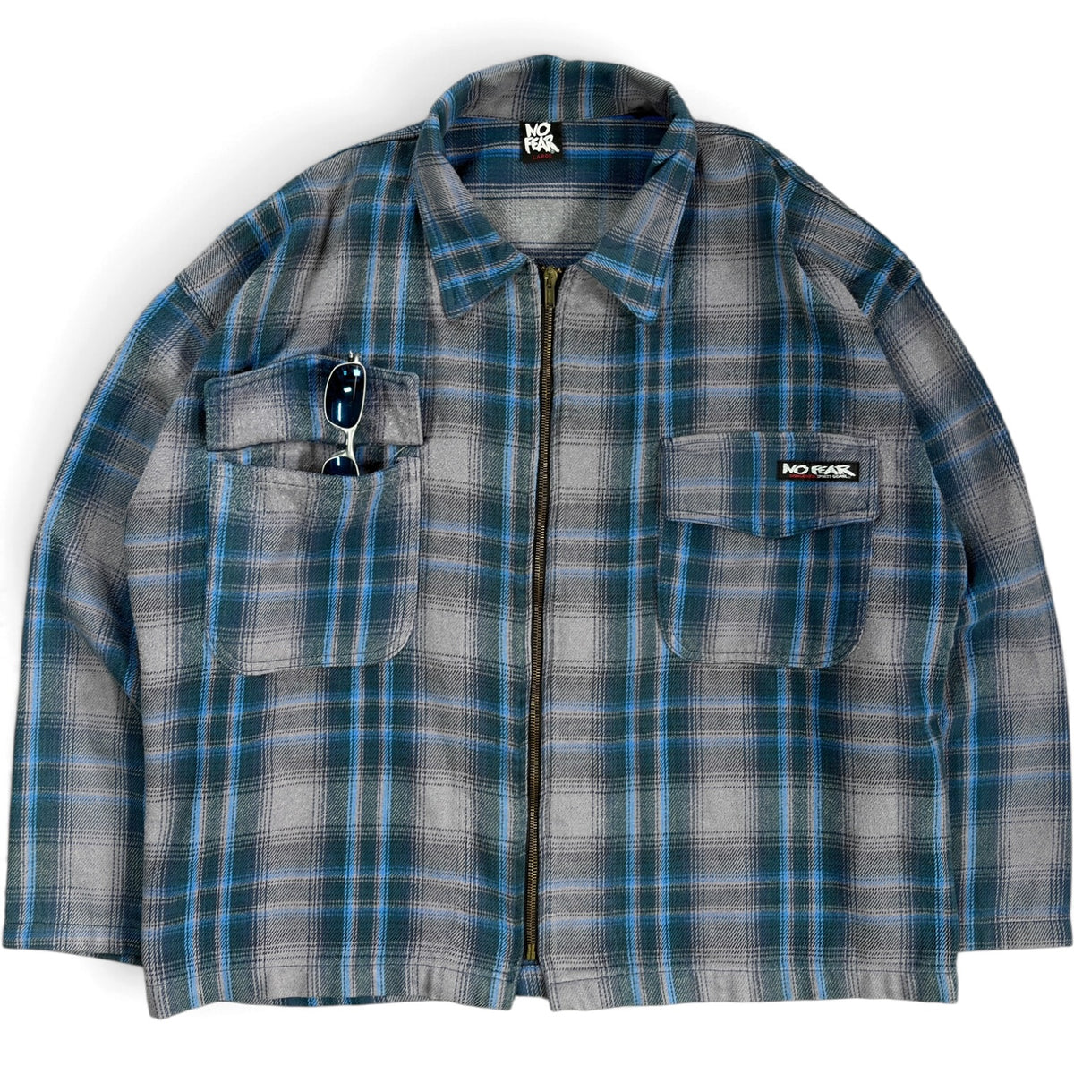 No Fear 90’s Plaid Over Shirt Zipped Jacket XL