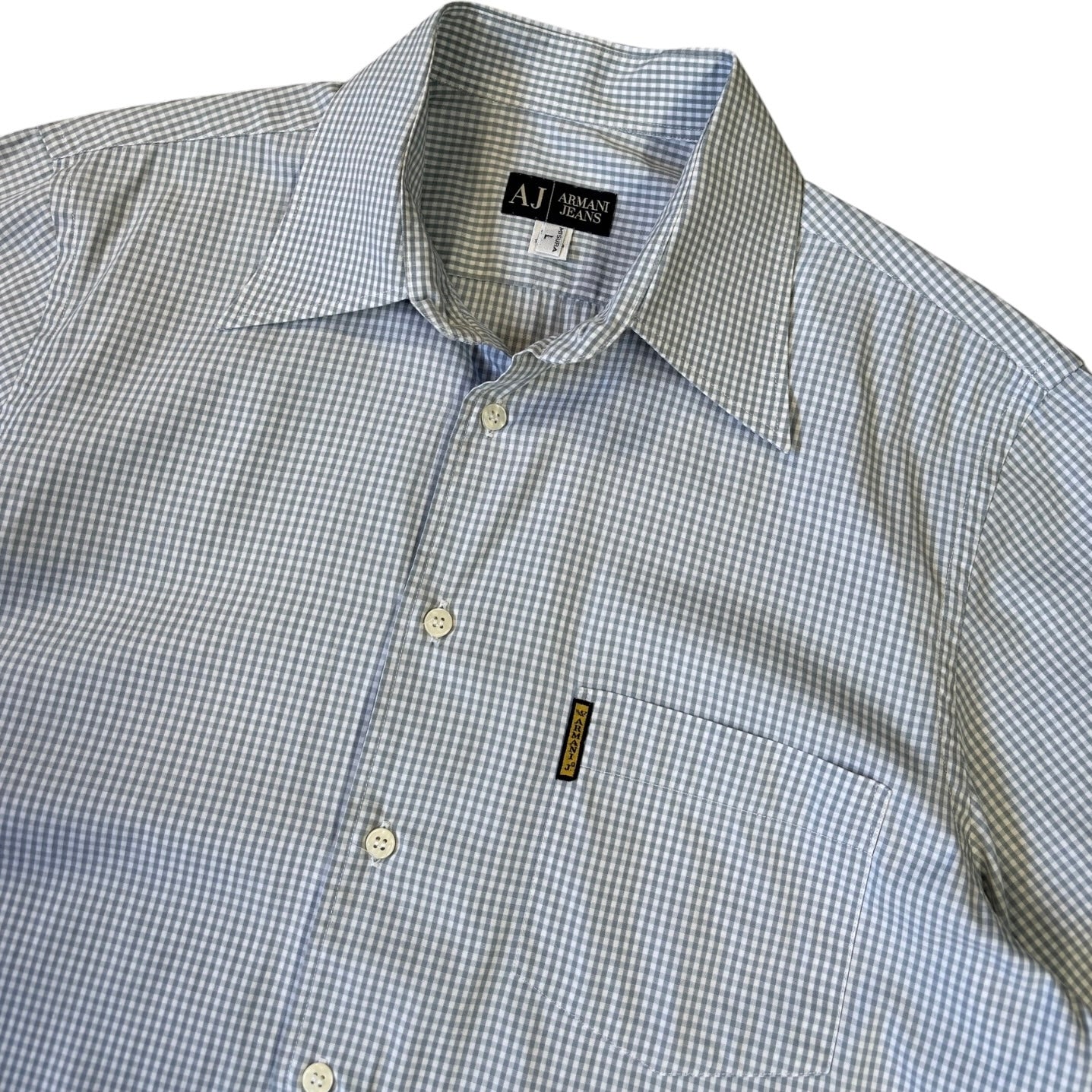 Armani Jeans 00’s Checkered Short Sleeve Shirt L
