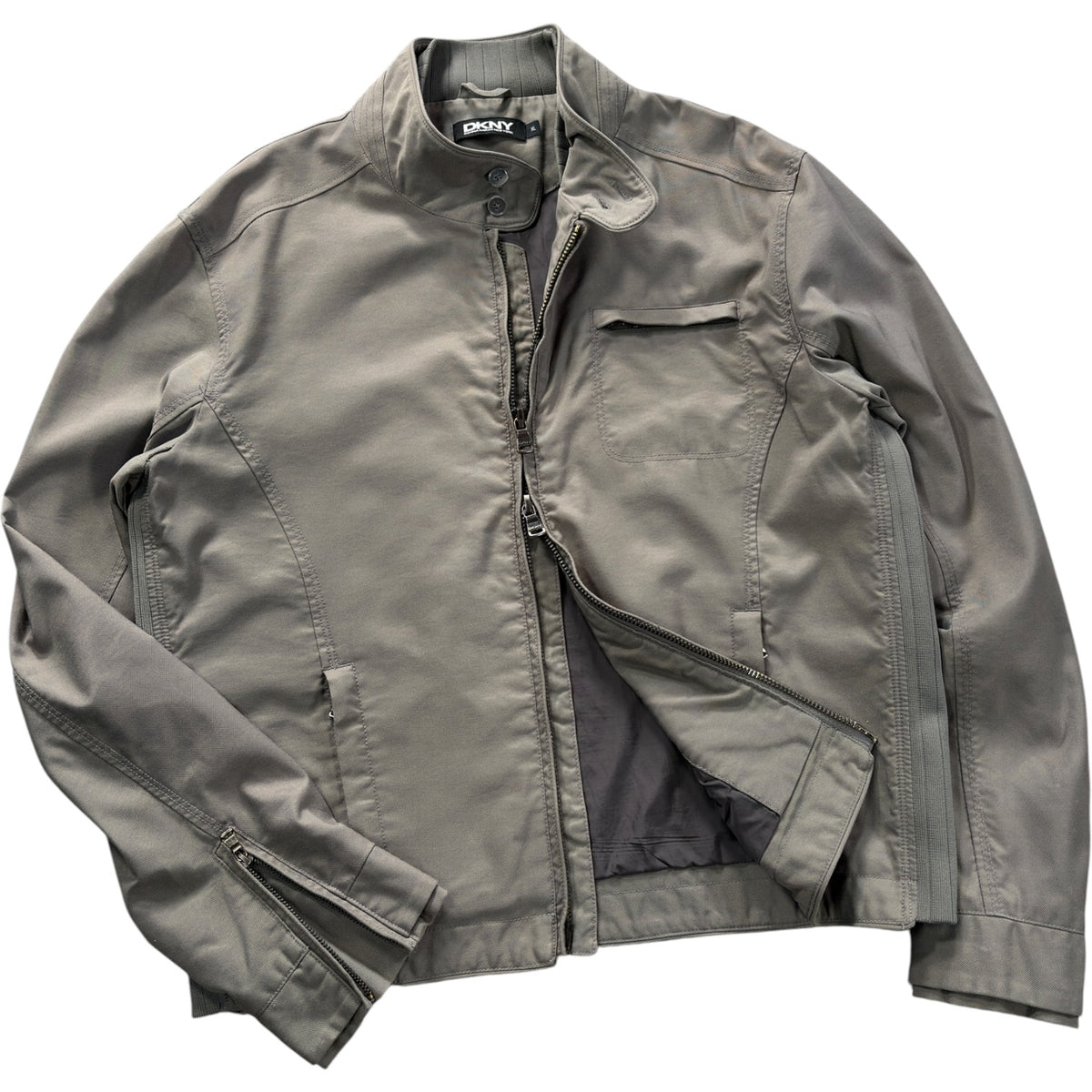 DKNY 00’s Panelled Biker Jacket XL