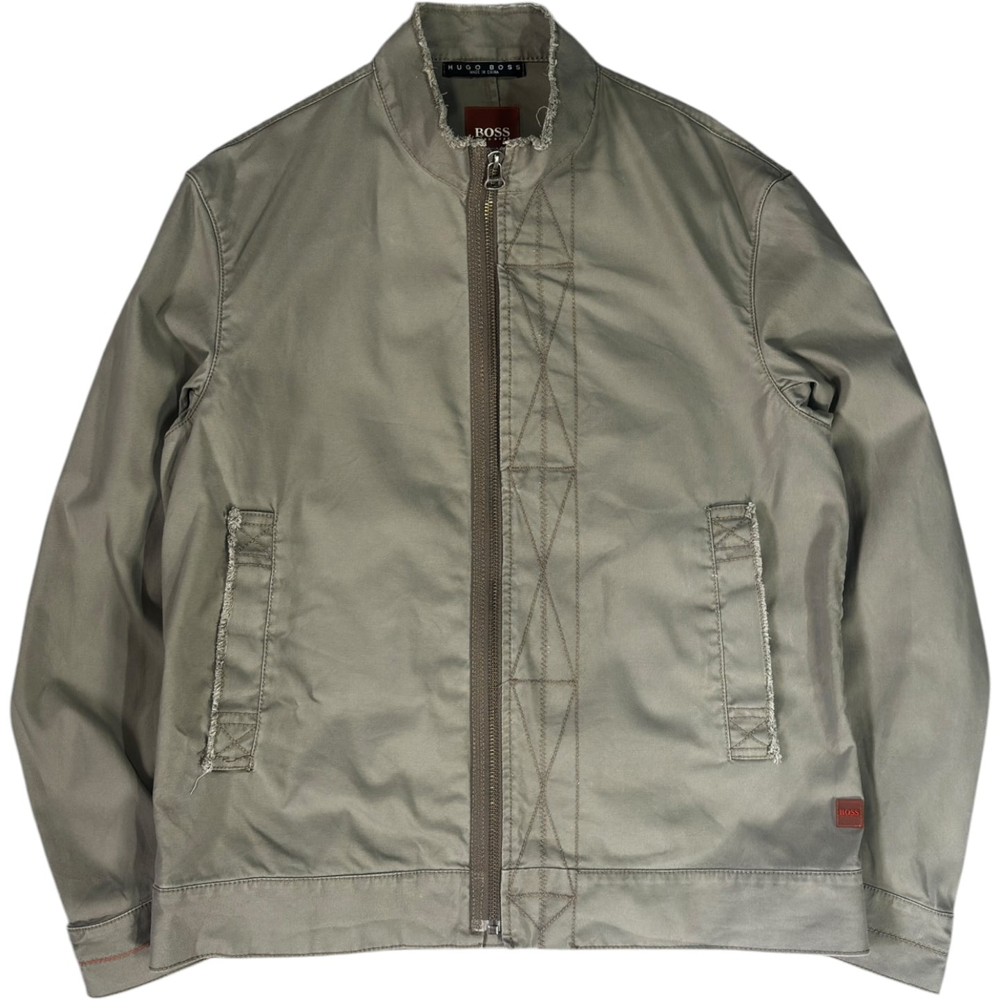 Hugo Boss 00's Asymmetrical Zip Cotton Jacket M