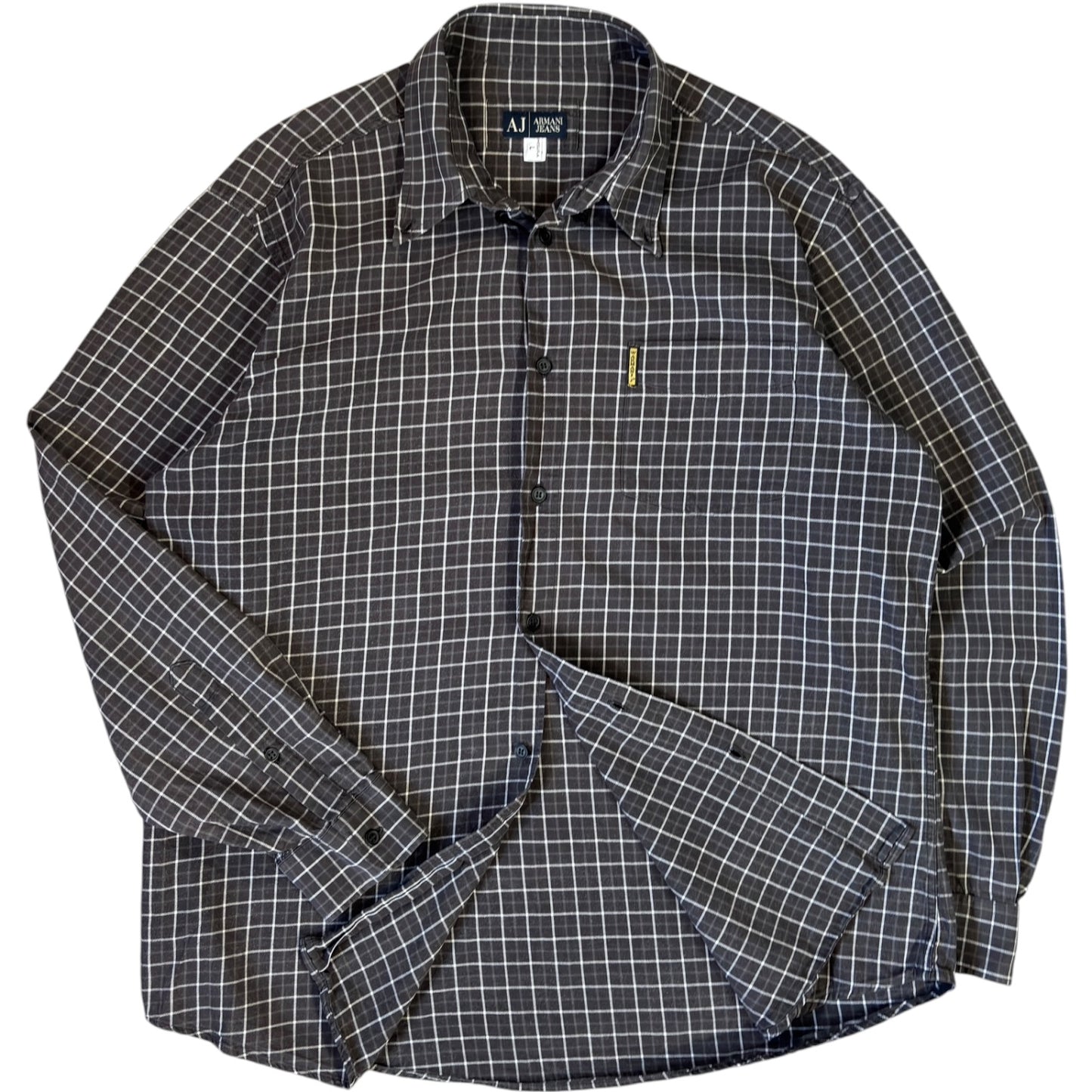 Armani Jeans 00’s Checkered Long Sleeve Shirt L