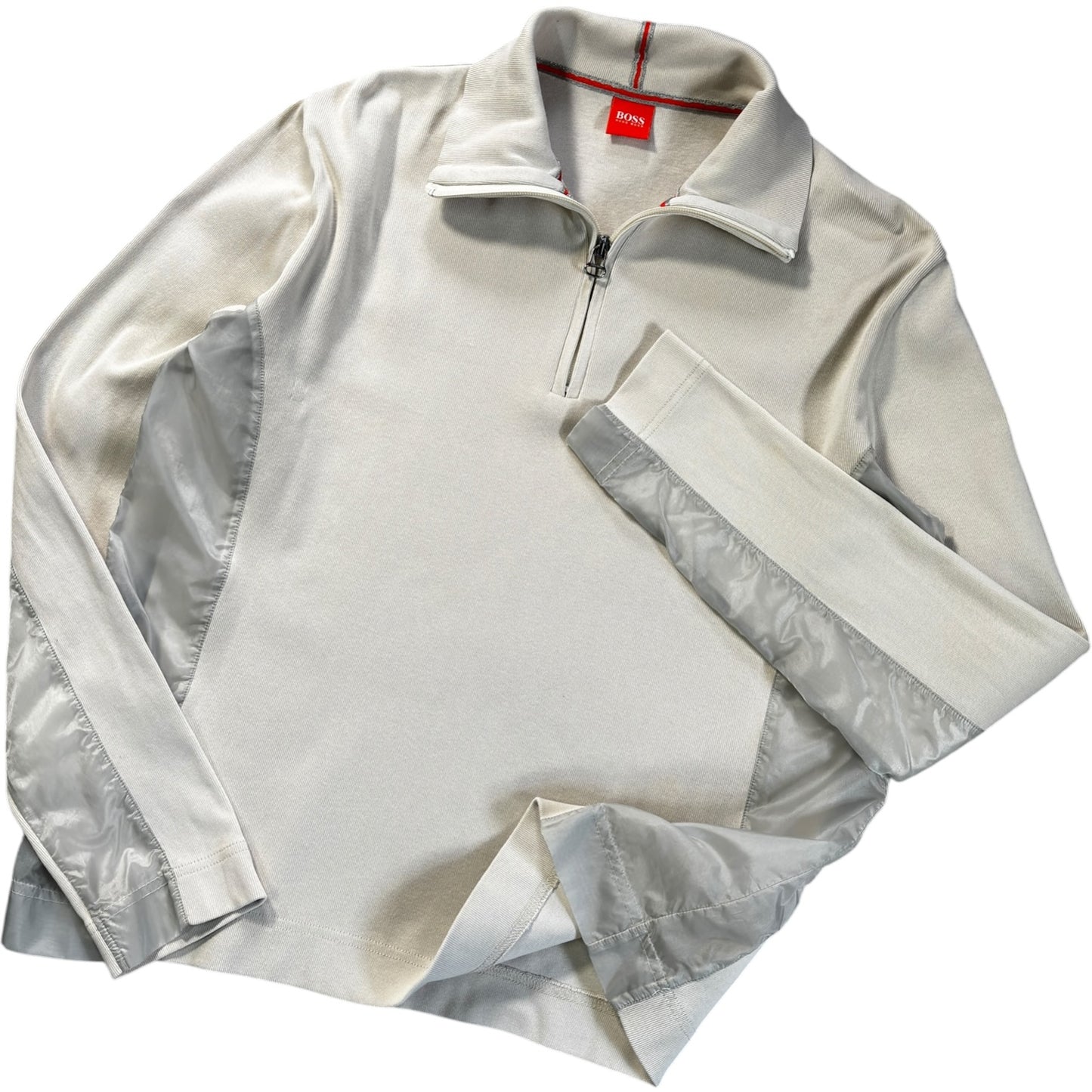 Hugo Boss Orange 00’s Panelled Translucent Quarter Zip Jumper M