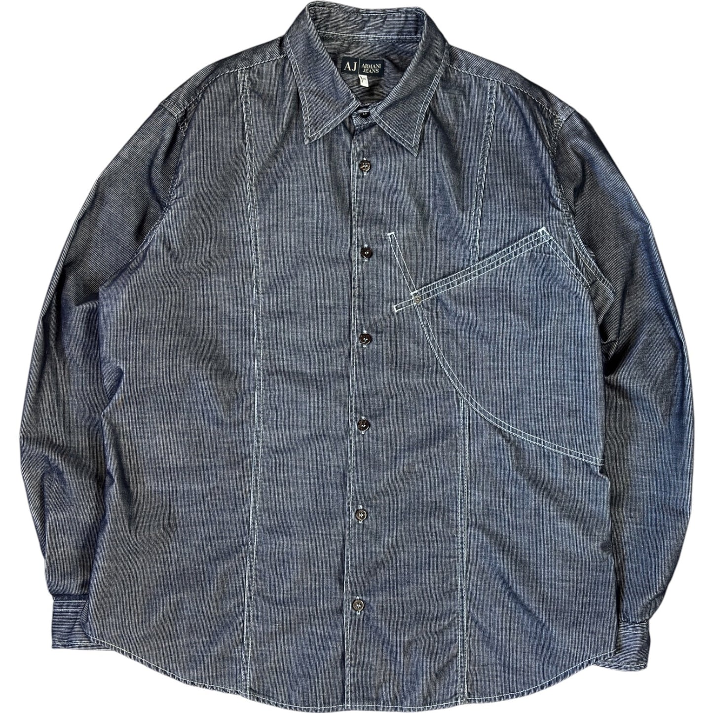 Armani Jeans 00’s Corduroy Contrast Stitch Long Sleeve Shirt XL