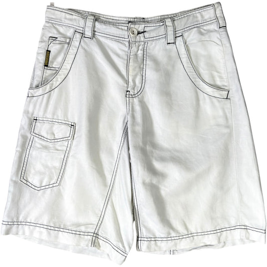 Armani Jeans 00’s Contrast Stitch Linen Hemp Shorts W32