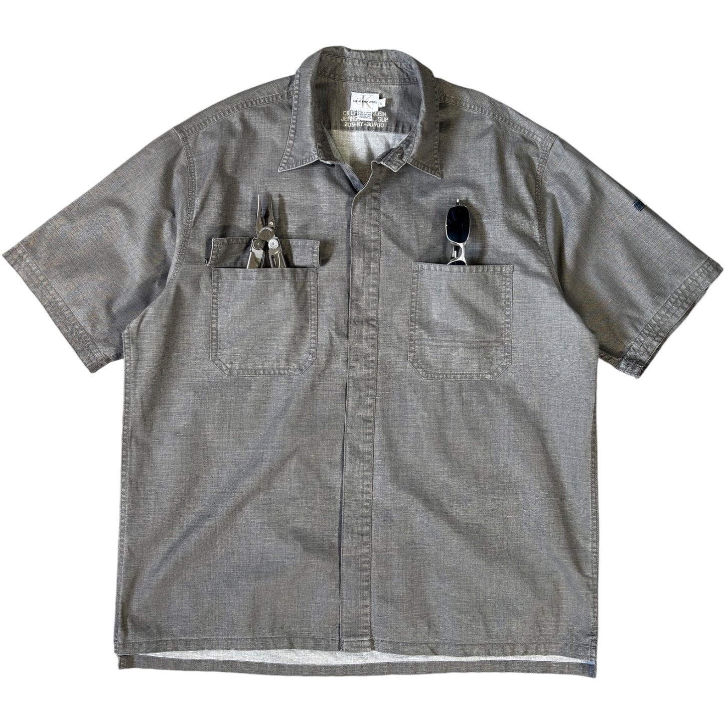 Calvin Klein Jeans Linen Utility Shirt L