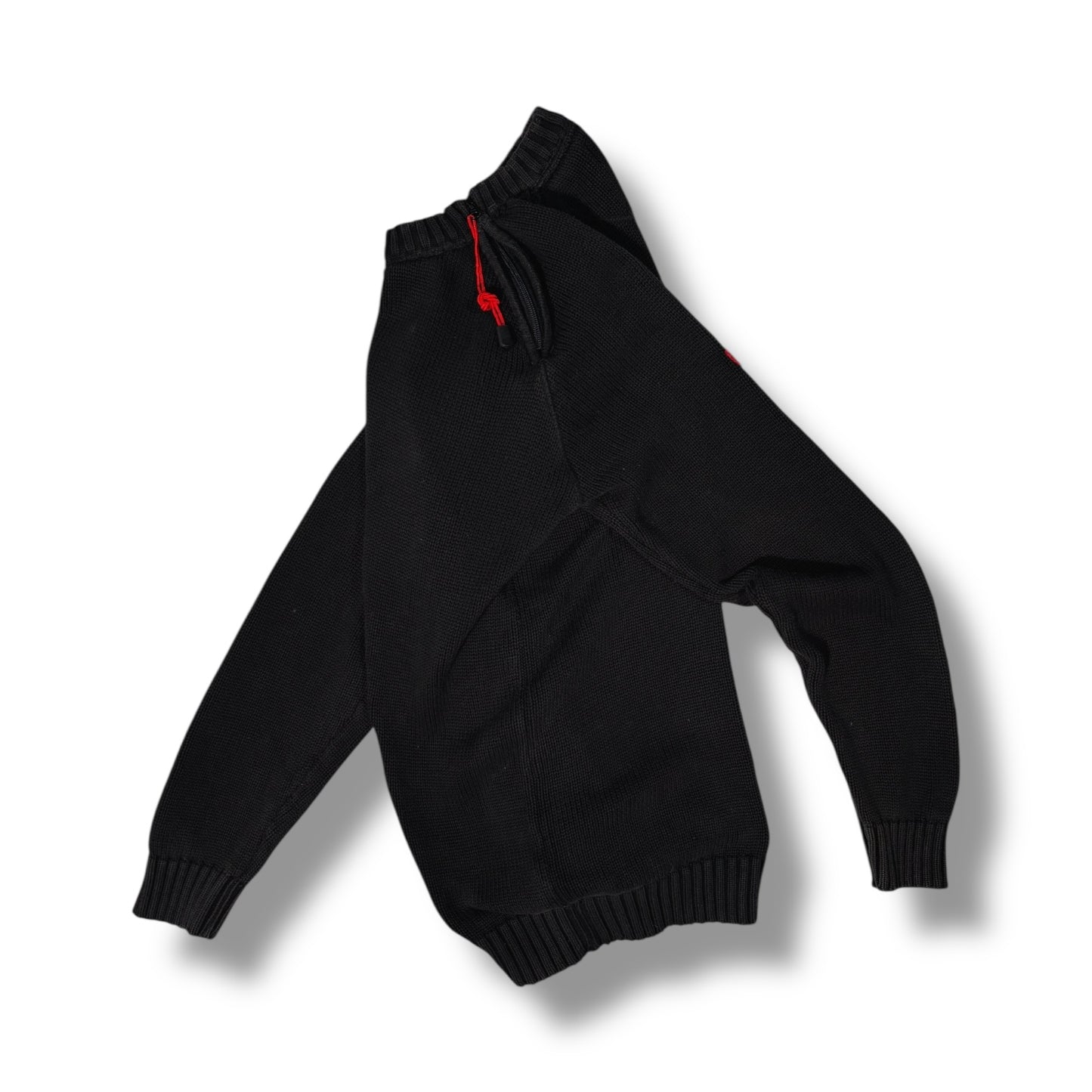 Schott 00’s Shoulder Zip Ribbed Knit Large