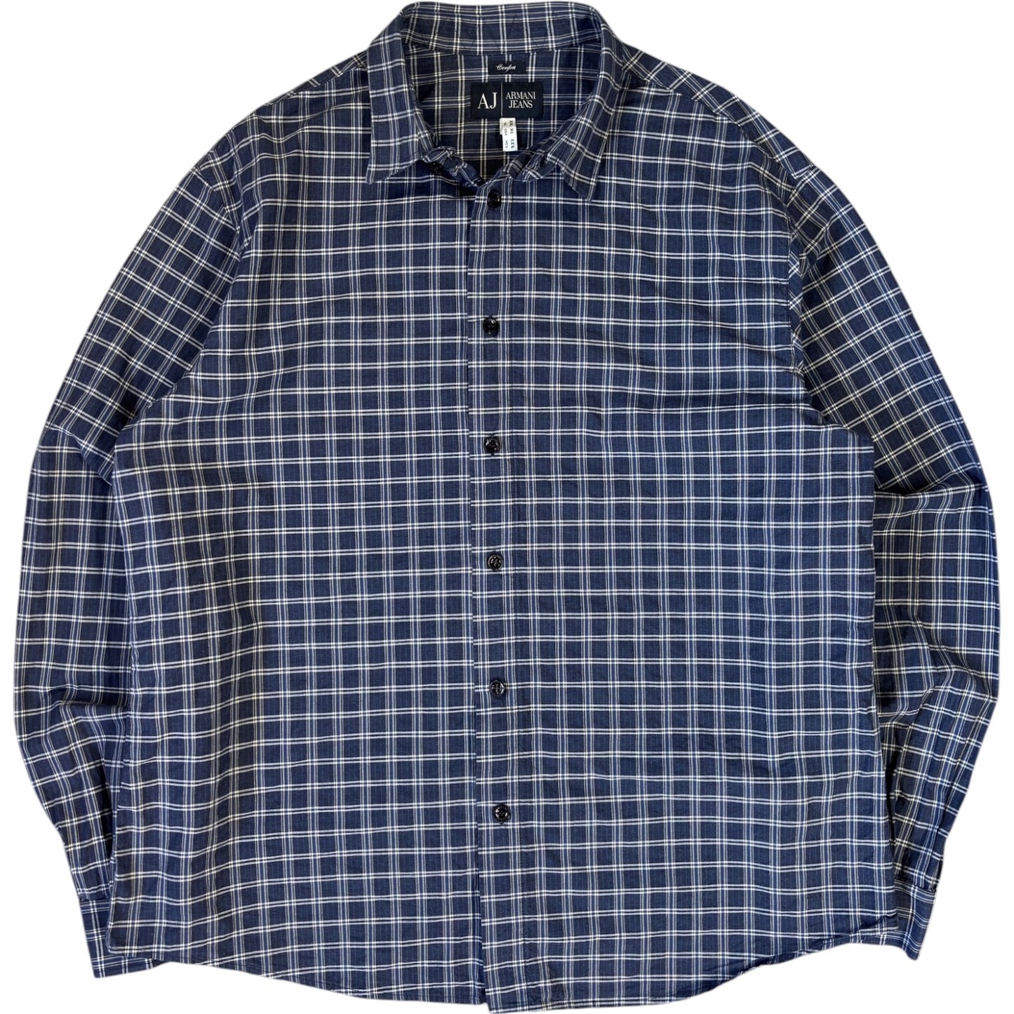 Armani Jeans 00’s Checkered Long Sleeve Shirt XL