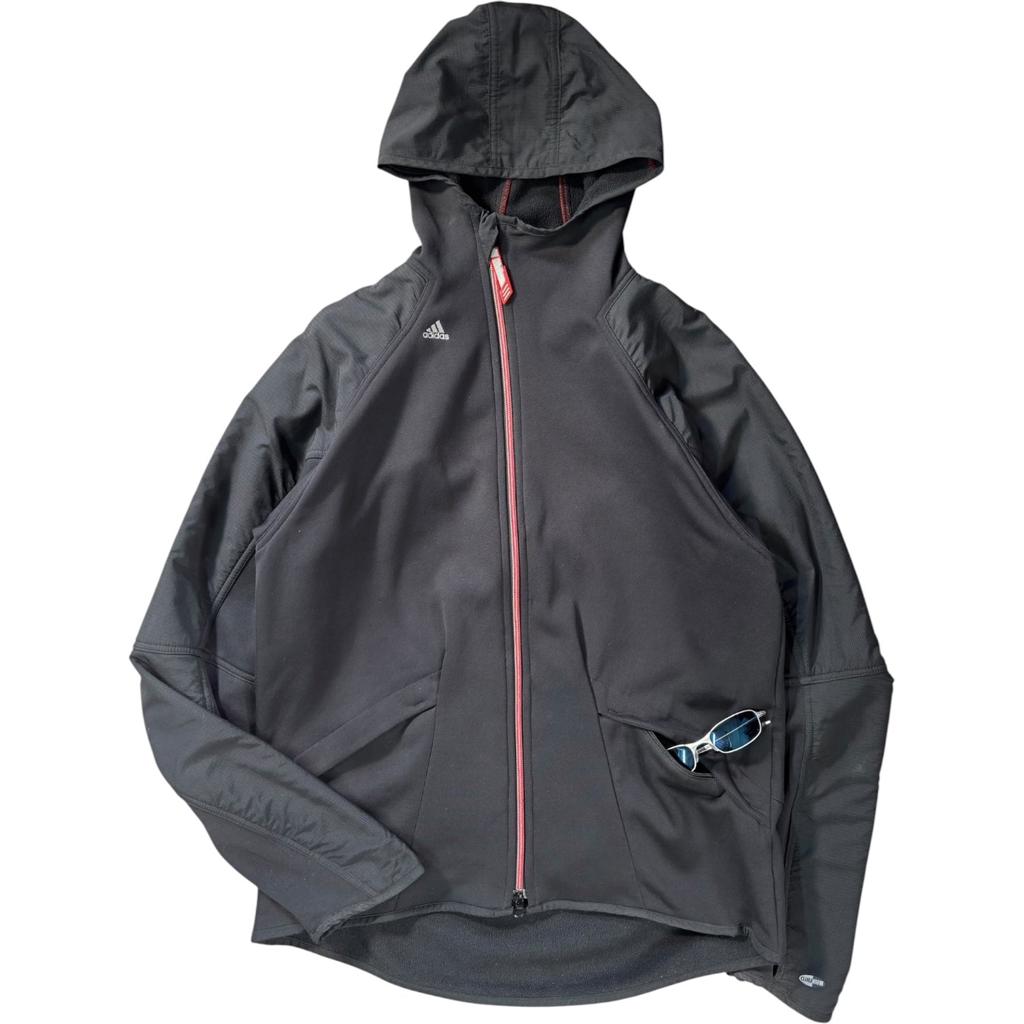 Adidas 2004 Asymmetrical Zip Two Tone Climawarm Hoodie M
