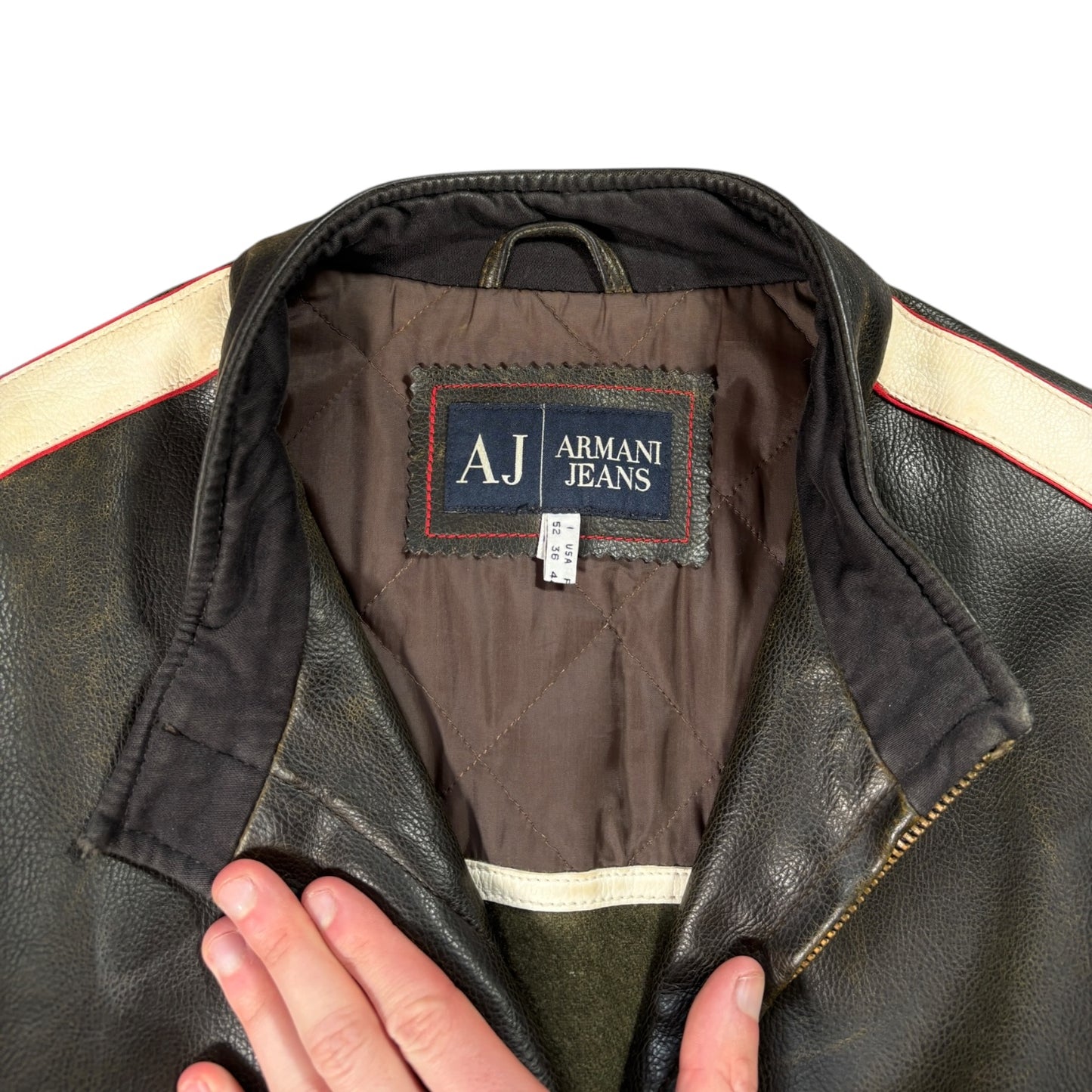 Armani Jeans 00’s Leather Biker Jacket M