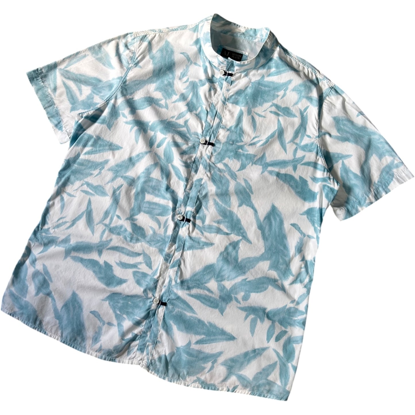 Armani Jeans 00's Botanic Pattern Button Loop Shirt L