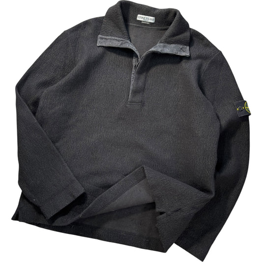 Stone Island 2005 Heavy Wool Knit Buttoned Jumper XL