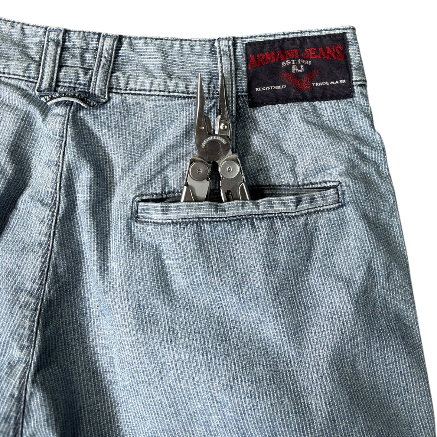 Armani Jeans 00’s Pinstripe Cotton Shorts W30
