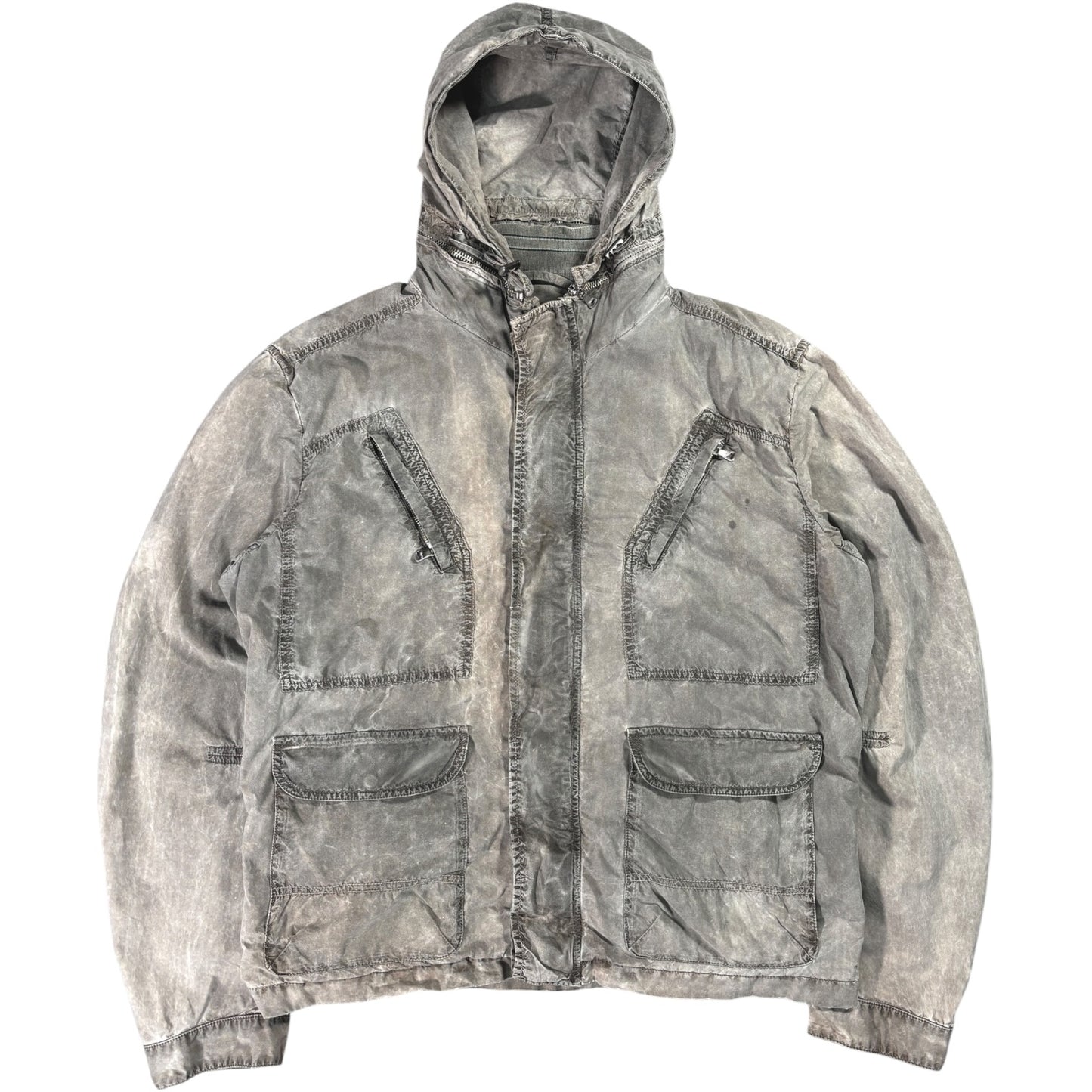 Marlboro Classics 00’s Stone Grey Multipocket Jacket XL