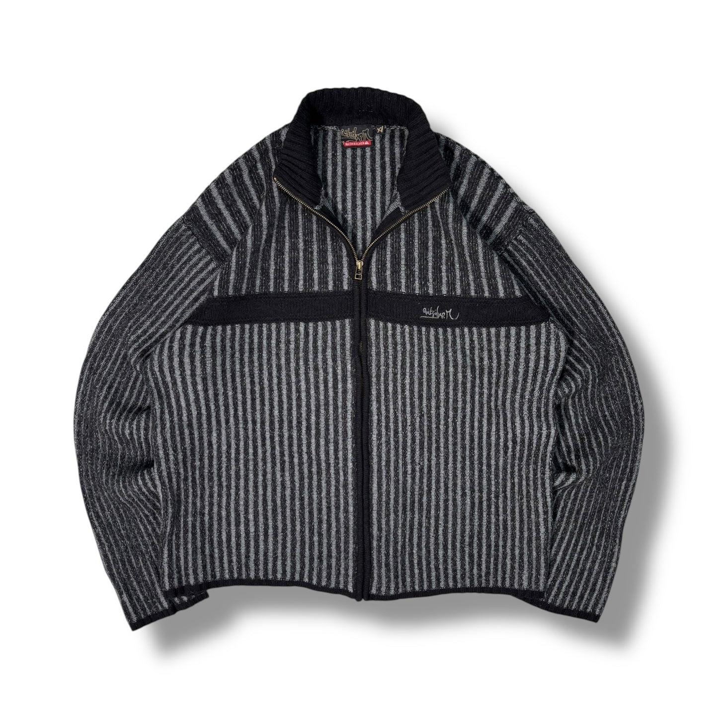 Quiksilver 00’s Full Zip Ribbed Knit Jumper Extra Large