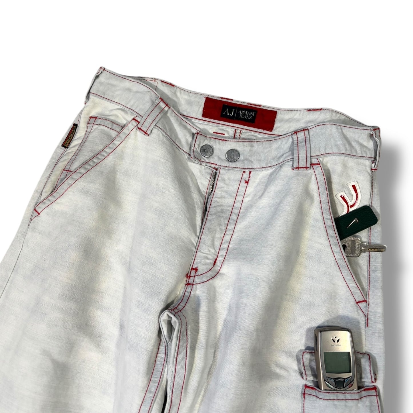 Armani Jeans 00’s Contrast Stitch Cargo Trousers W30