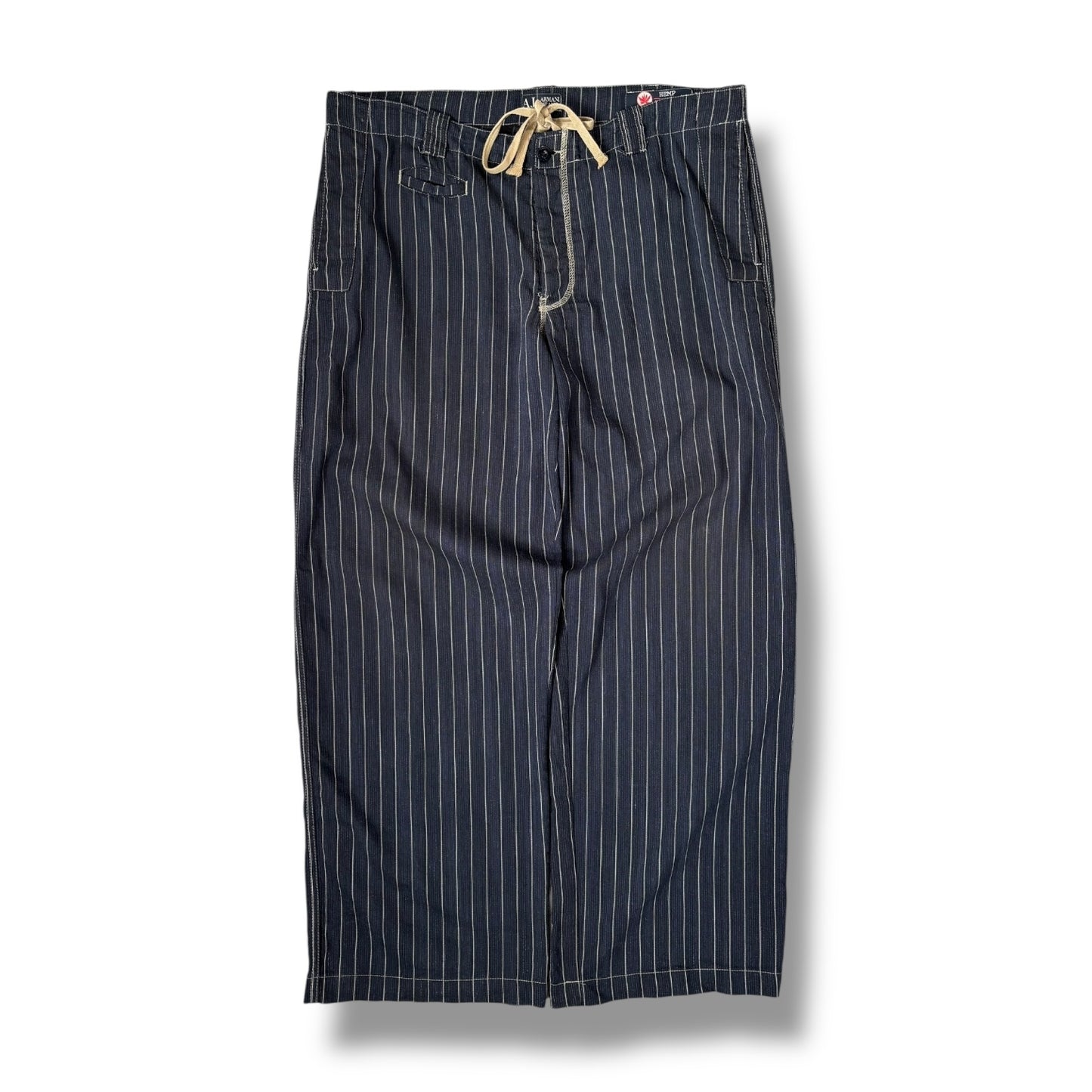 Armani Jeans 00’s Pinstripe Hemp Bottoms 36W