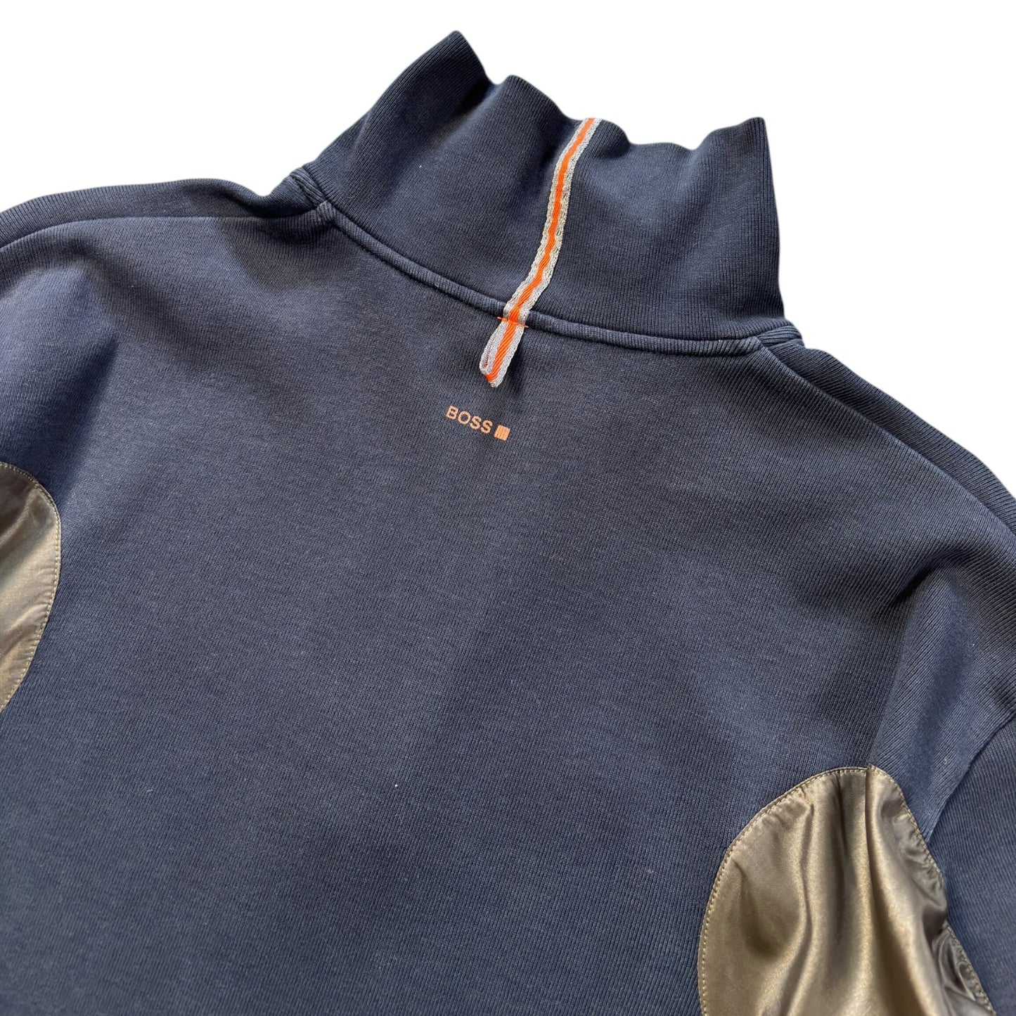Hugo Boss Orange 00’s Panelled Translucent Quarter Zip Jumper L