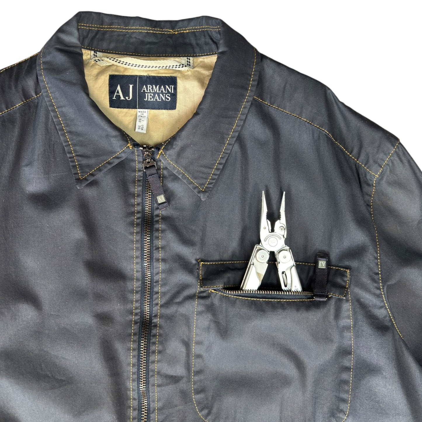 Armani Jeans 00’s Contrast Stitch Cropped Jacket L