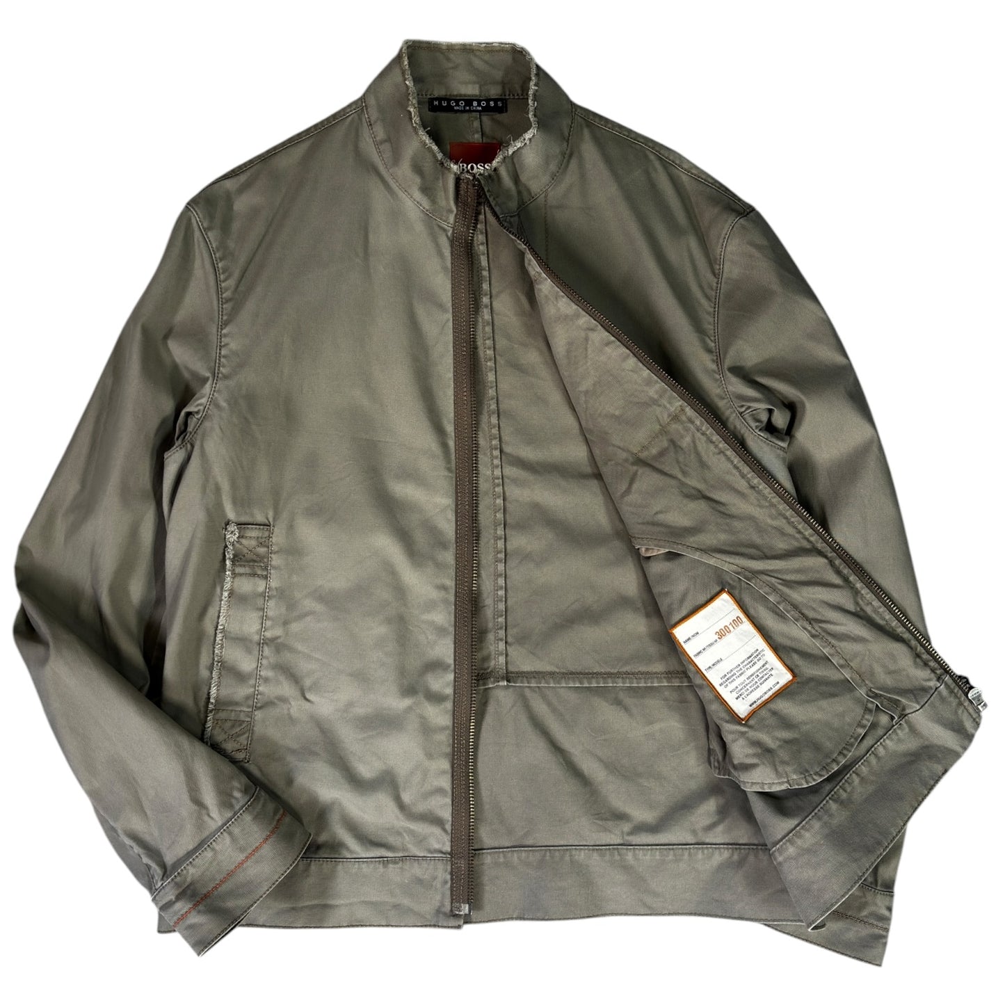 Hugo Boss 00's Asymmetrical Zip Cotton Jacket M